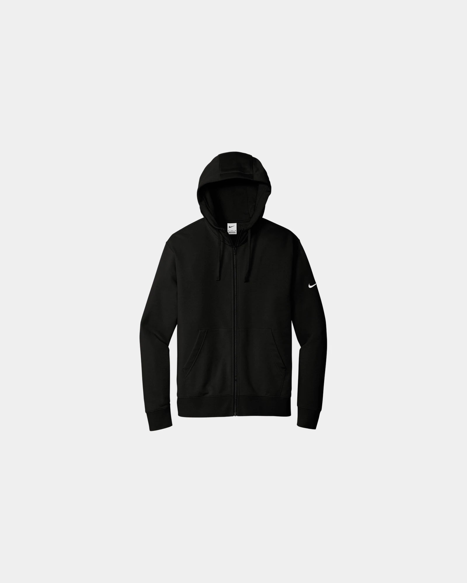 Custom fleece full-zip hoodie Nike Club Swoosh - Black