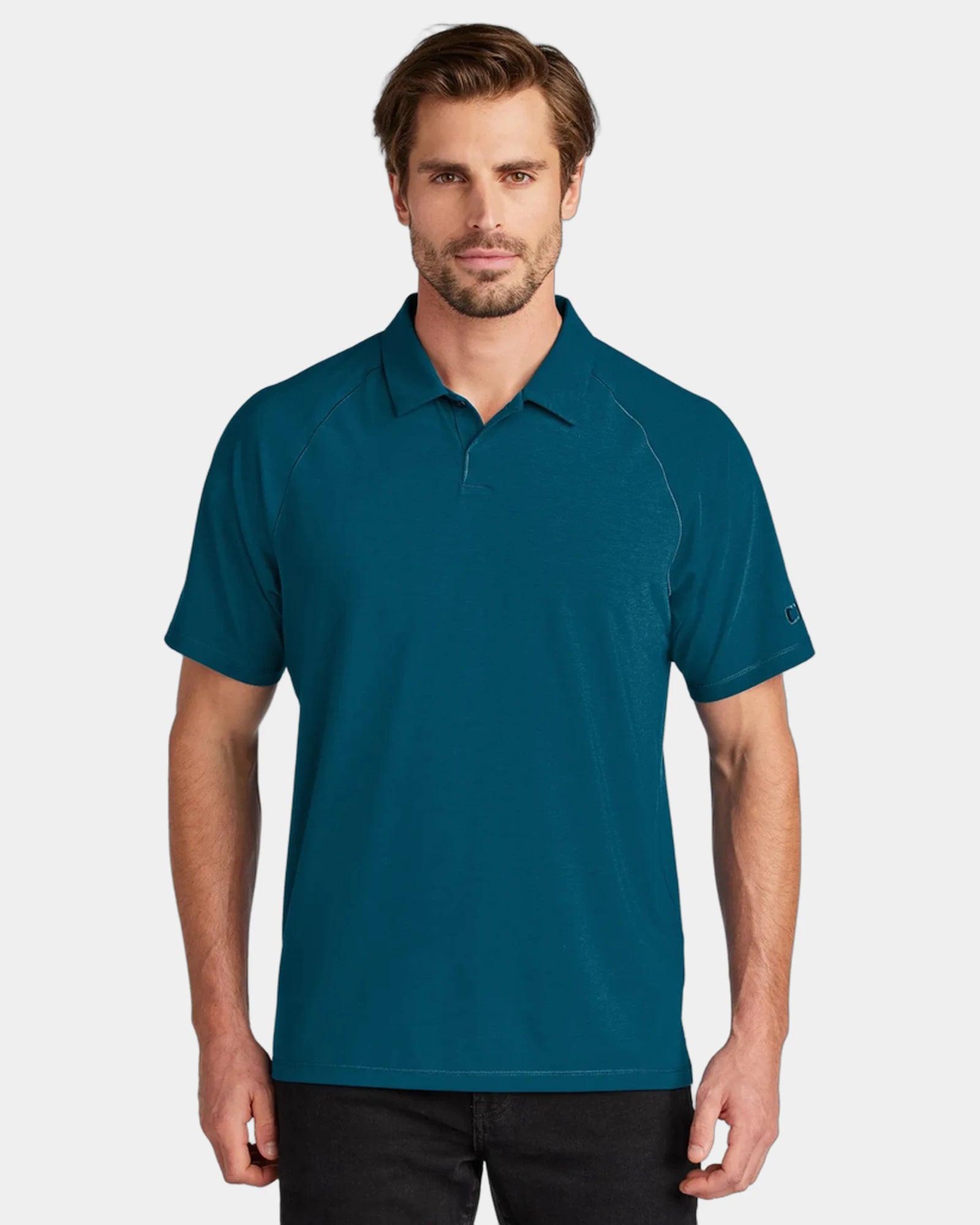 Custom wicking polo with UPF 30 sun protection - Spar Blue