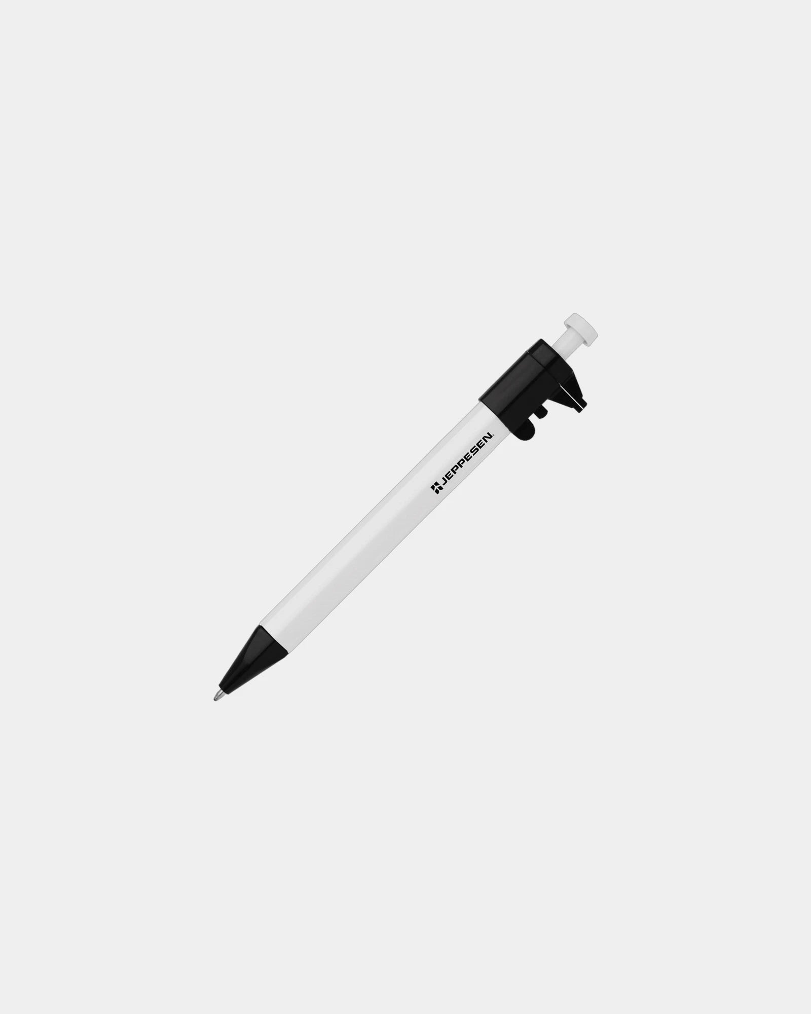 Custom ruler pen with built-in measuring scale - White-Black