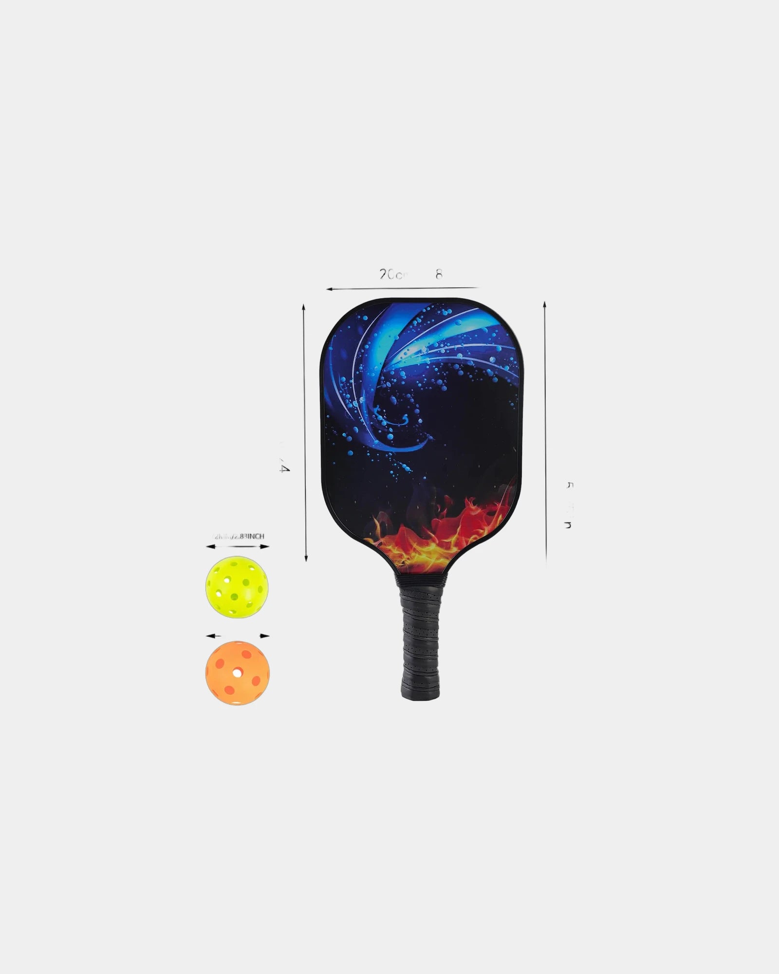Custom fiberglass pickleball paddle & ball set - 1
