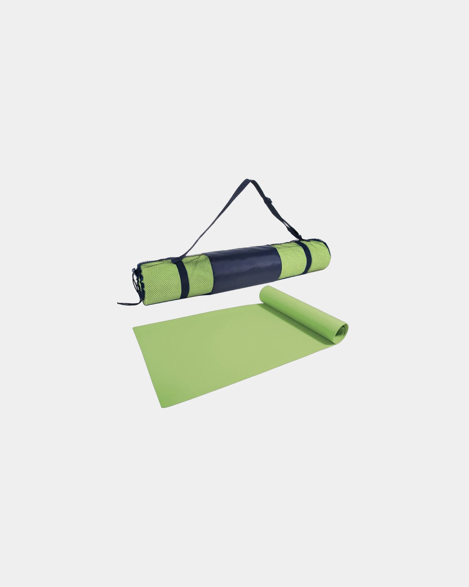 Custom PVC yoga mat with carrying case 68" x 24" - Lime Green