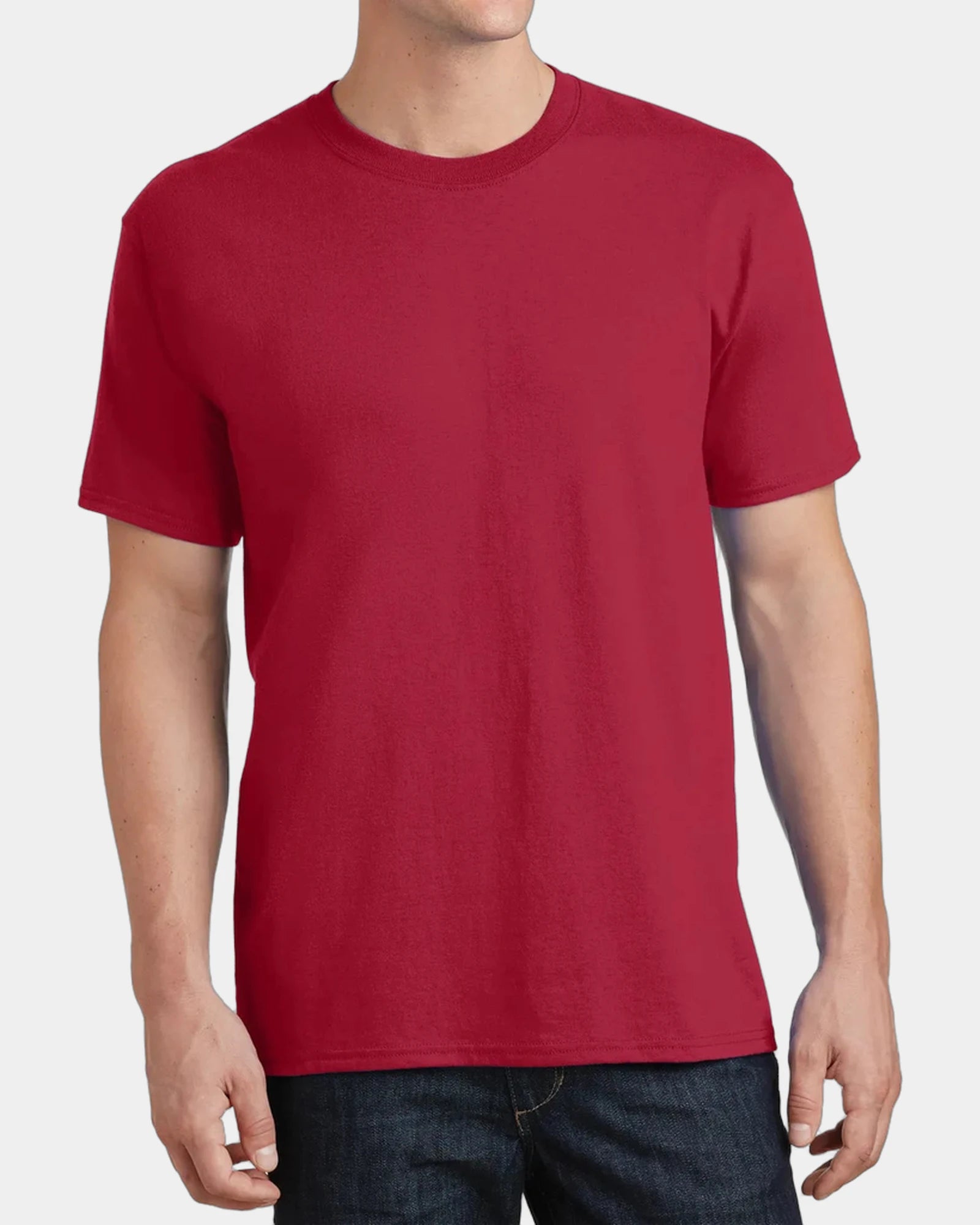 Custom cotton core T-shirt with tag-free label - Red