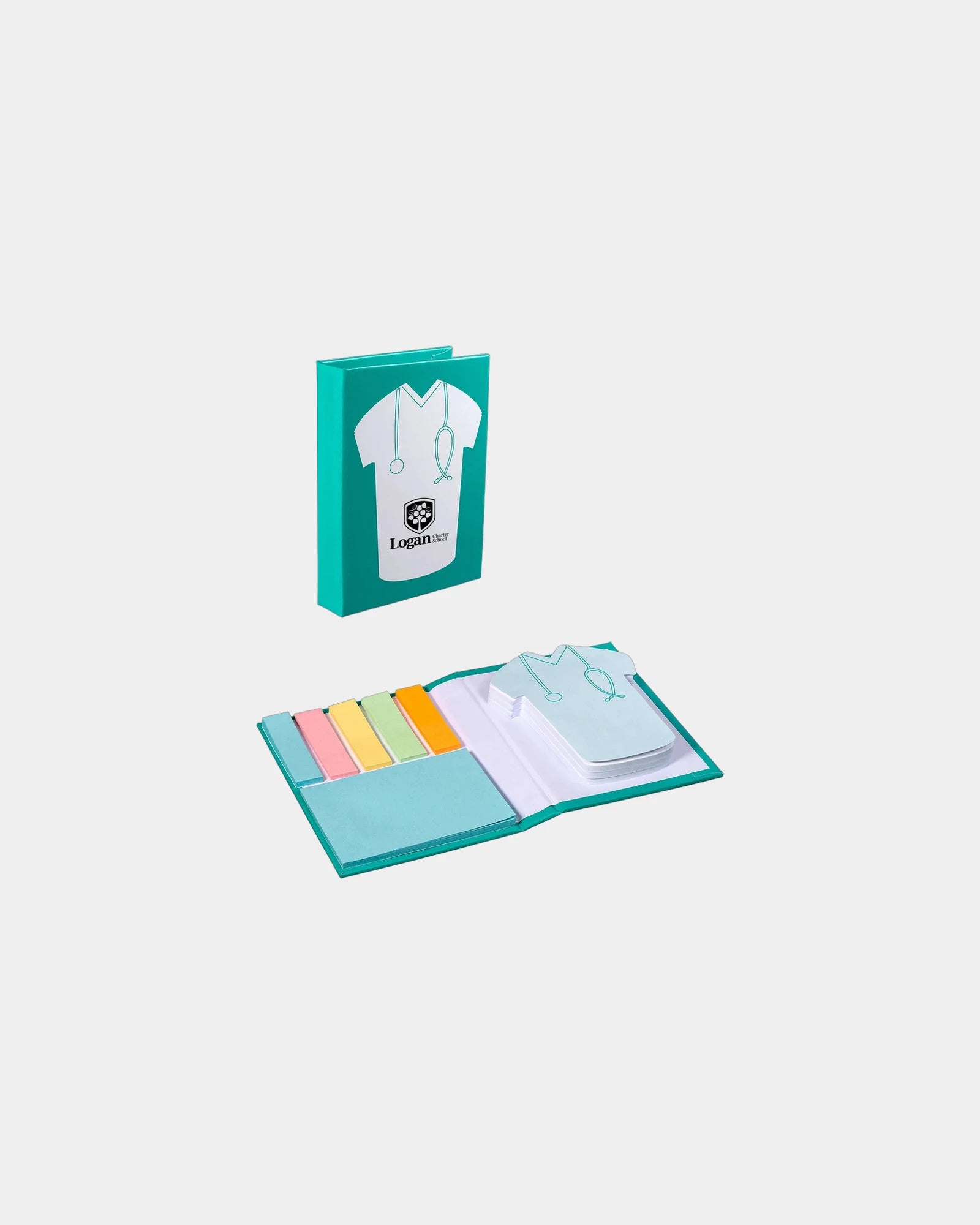 Custom medical scrubs sticky book notepad set - Teal