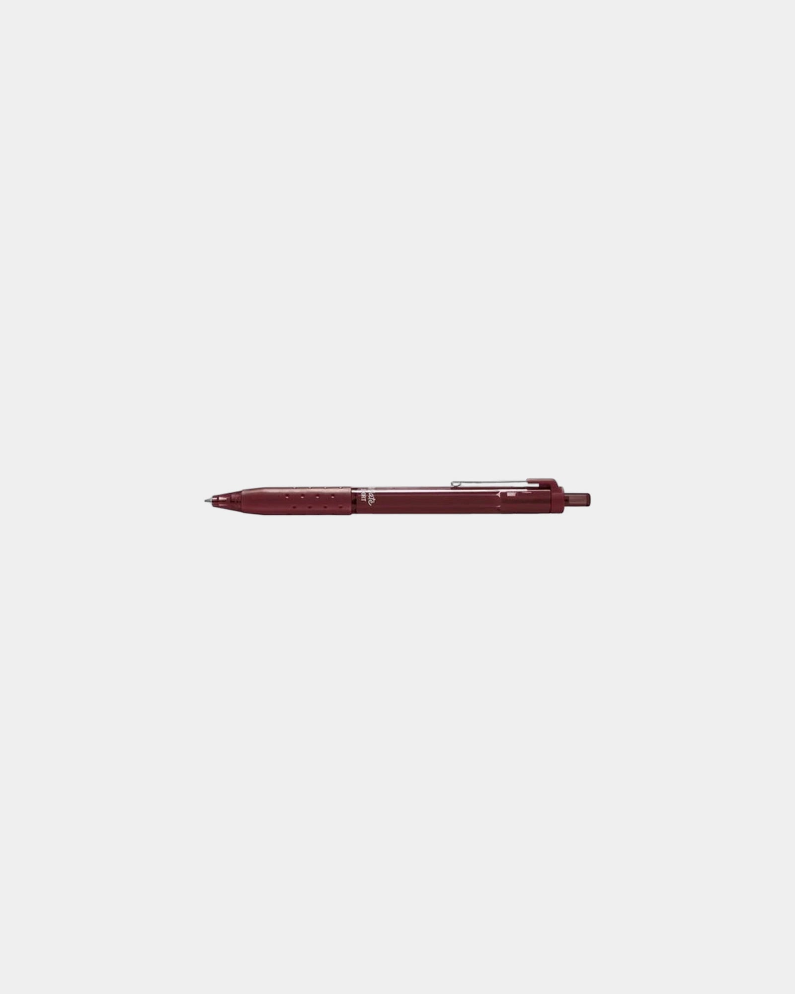 Custom retractable ballpoint pen with rubber grip - Red-Red