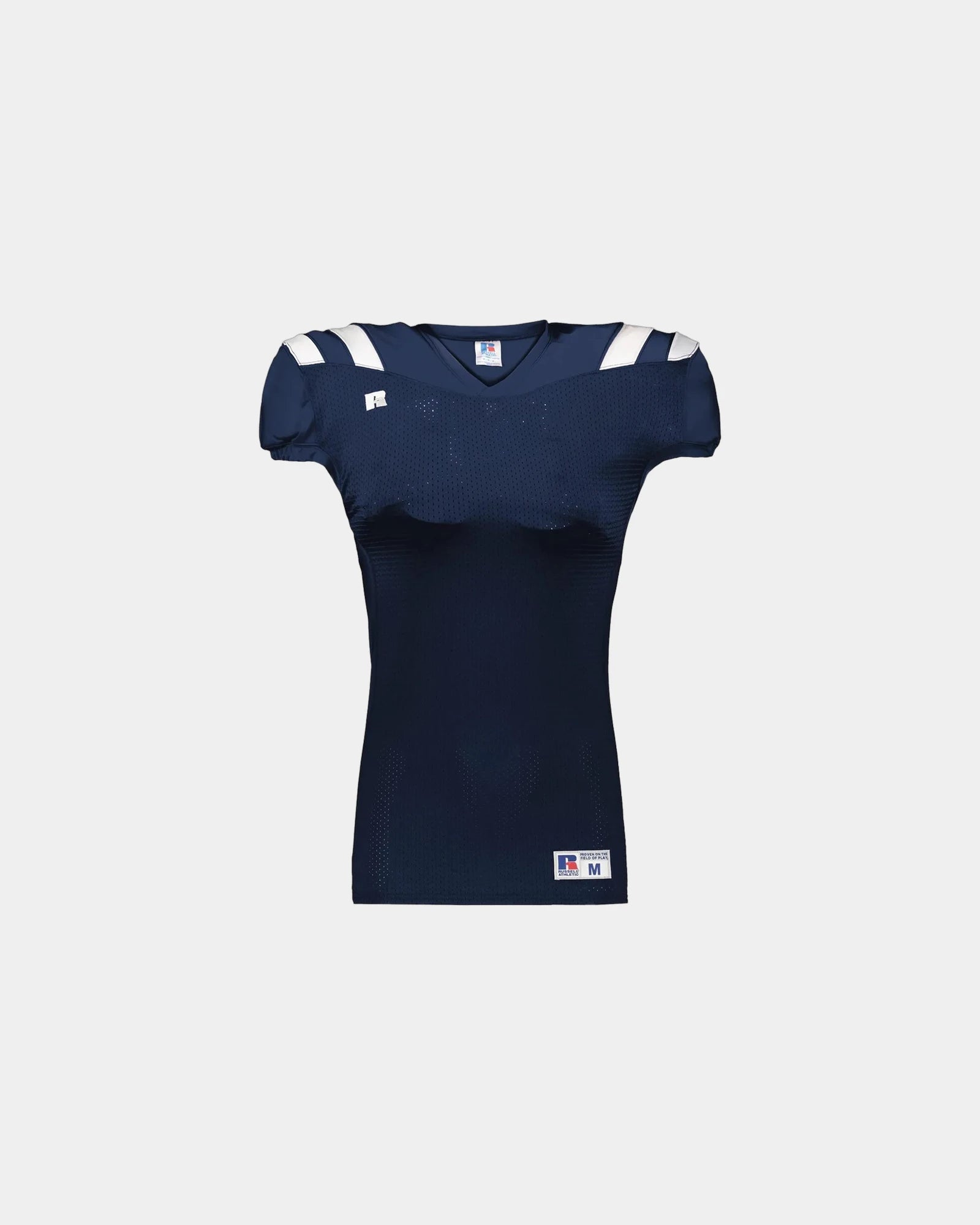 Custom polyester Russell Athletic Canton football jersey - Navy/ White