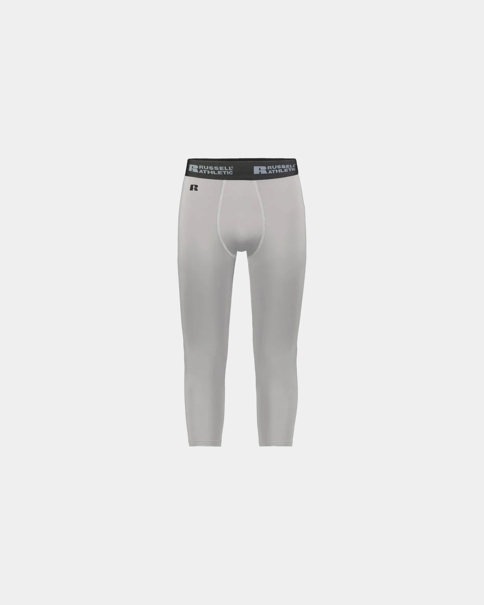 Custom moisture-wicking Russell Athletic Compression Tights - Grid Iron Silver