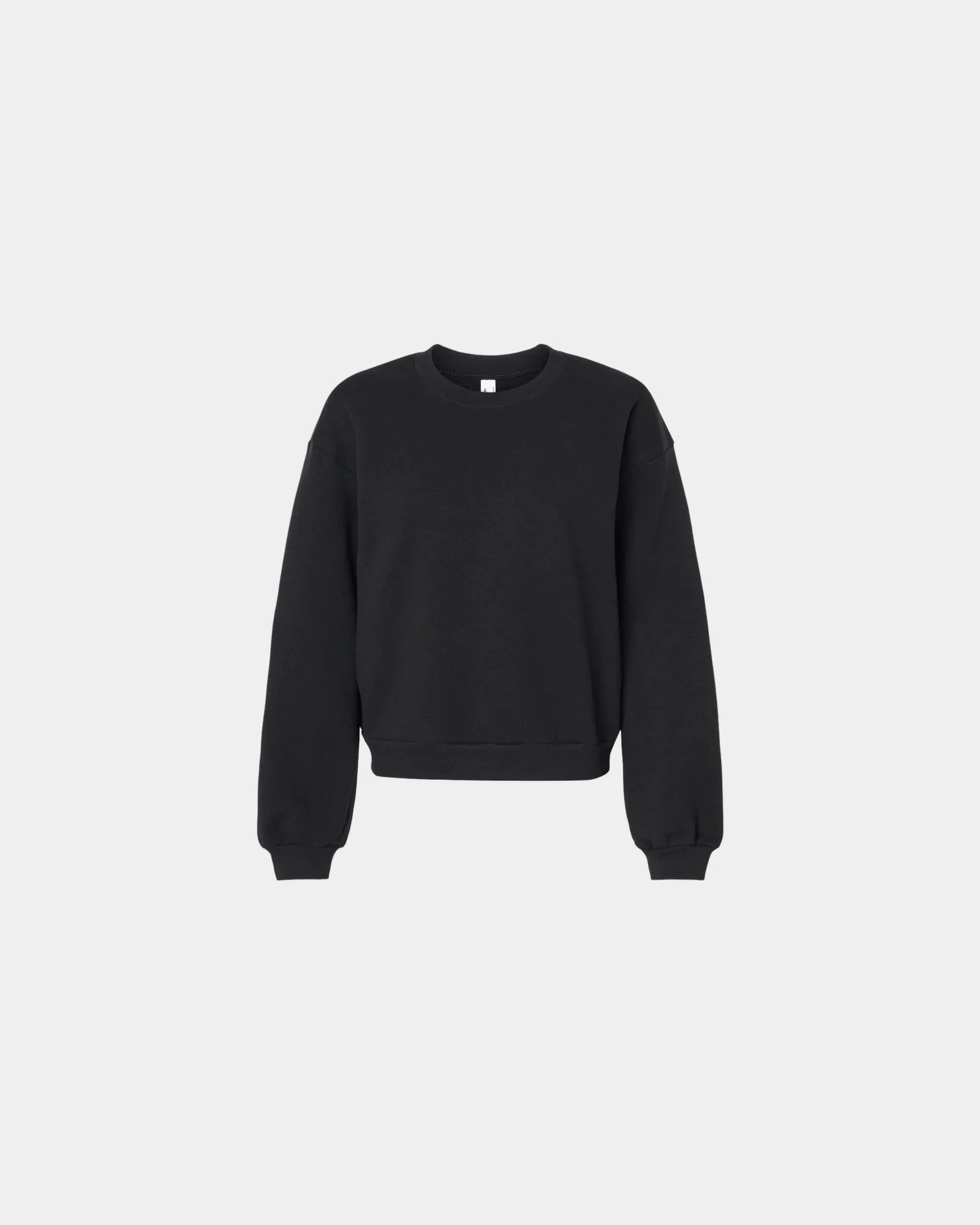 Custom recycled fleece women's crewneck sweatshirt - Black
