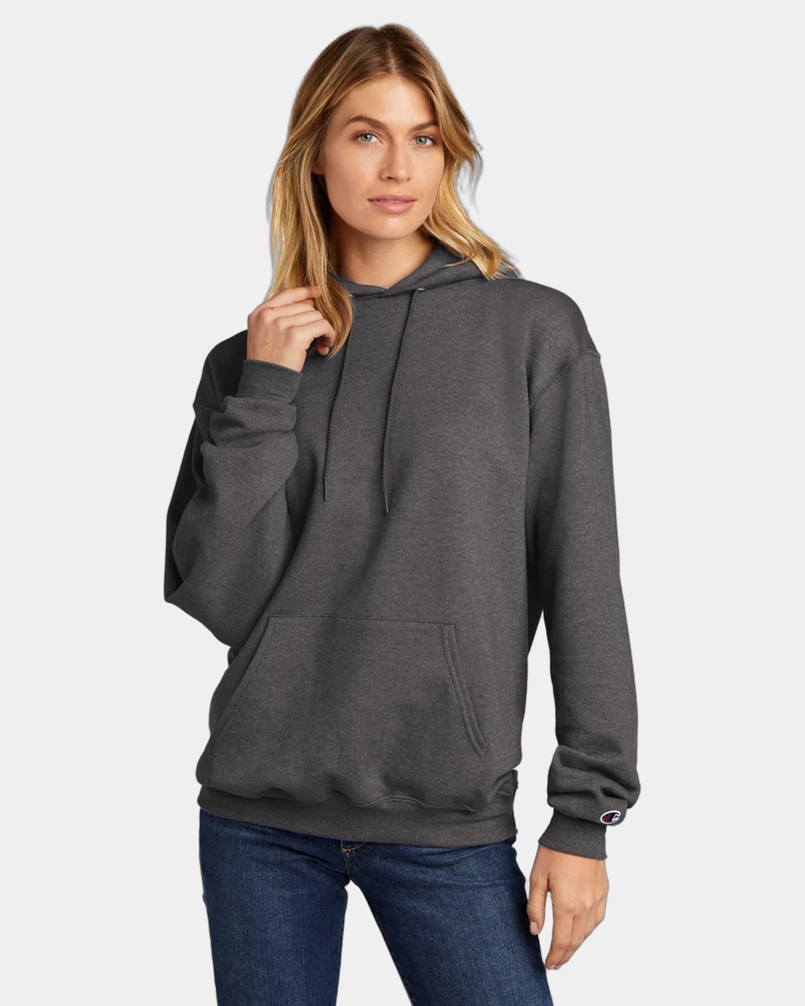 Custom Powerblend pullover hoodie for teams - Charcoal Heather