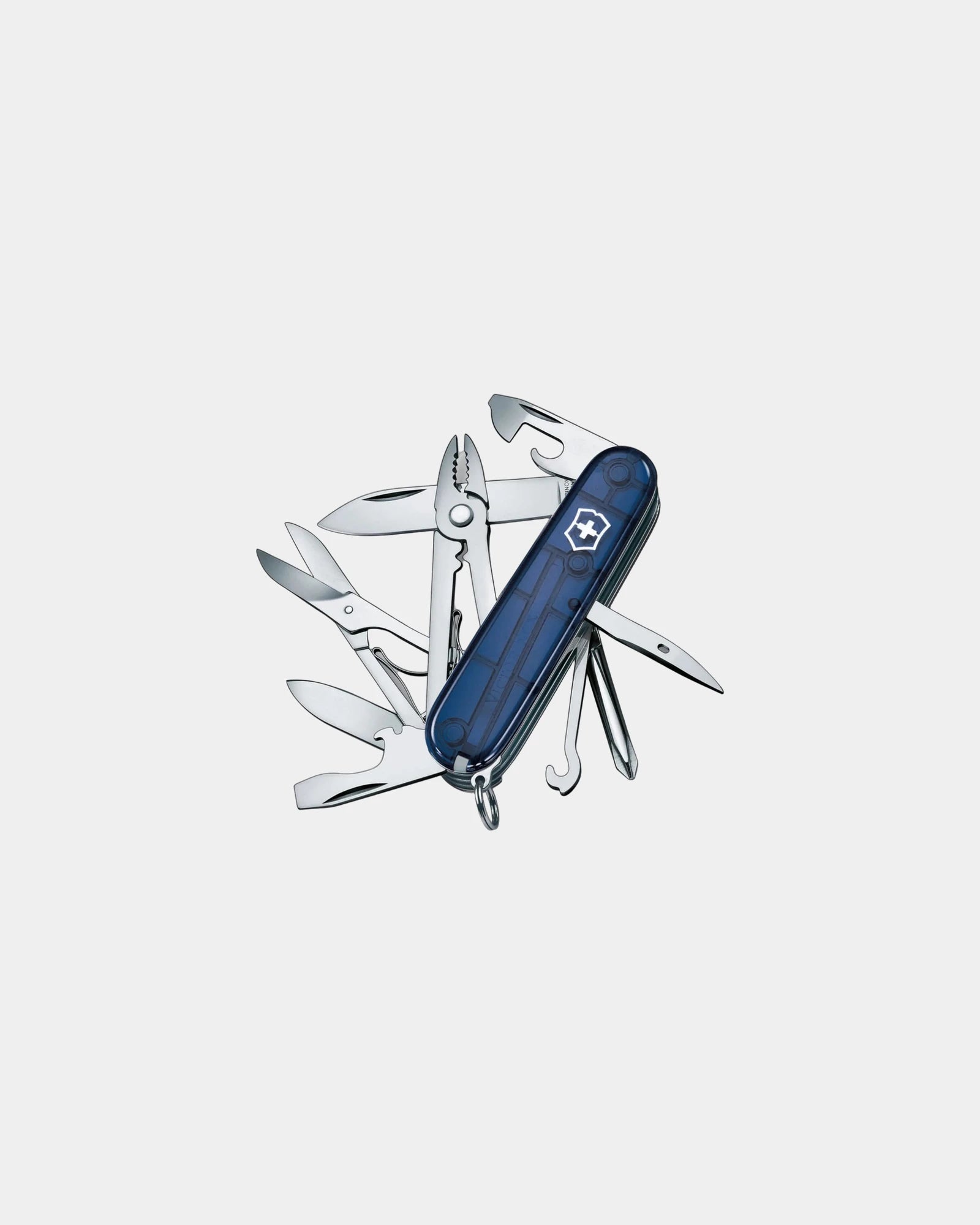 Custom stainless steel Swiss Army Deluxe Tinker knife - Sapphire