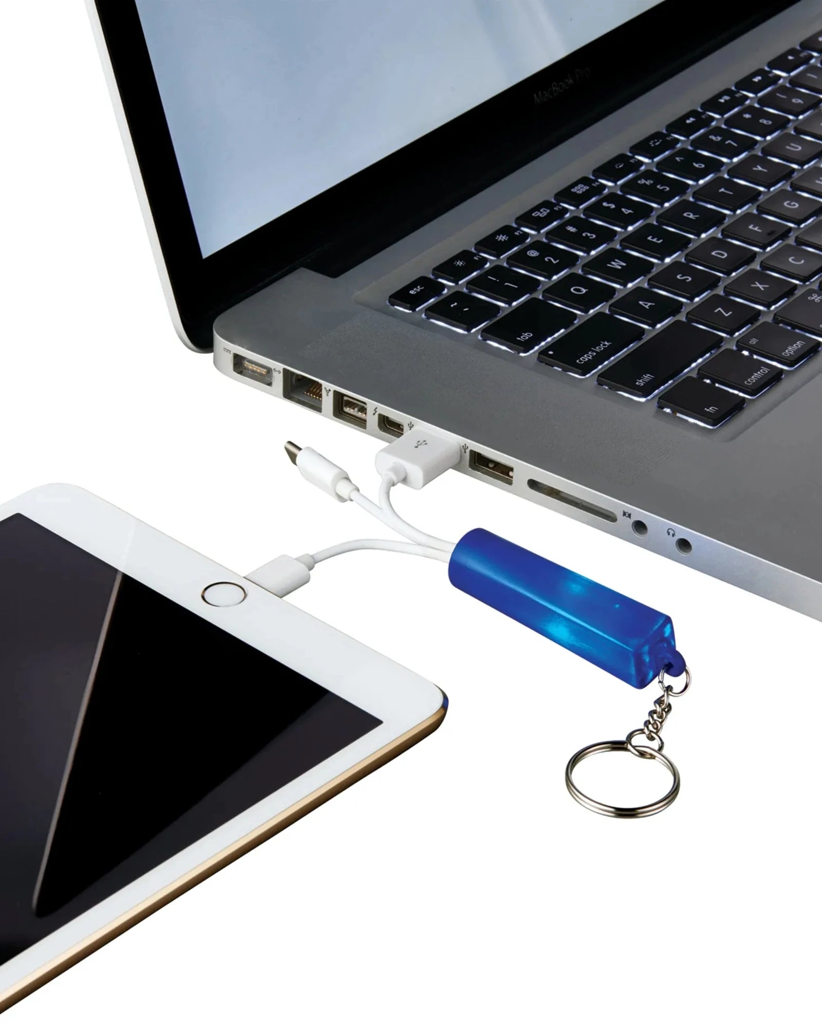 Custom light-up 3-in-1 charging cable with keychain - 11