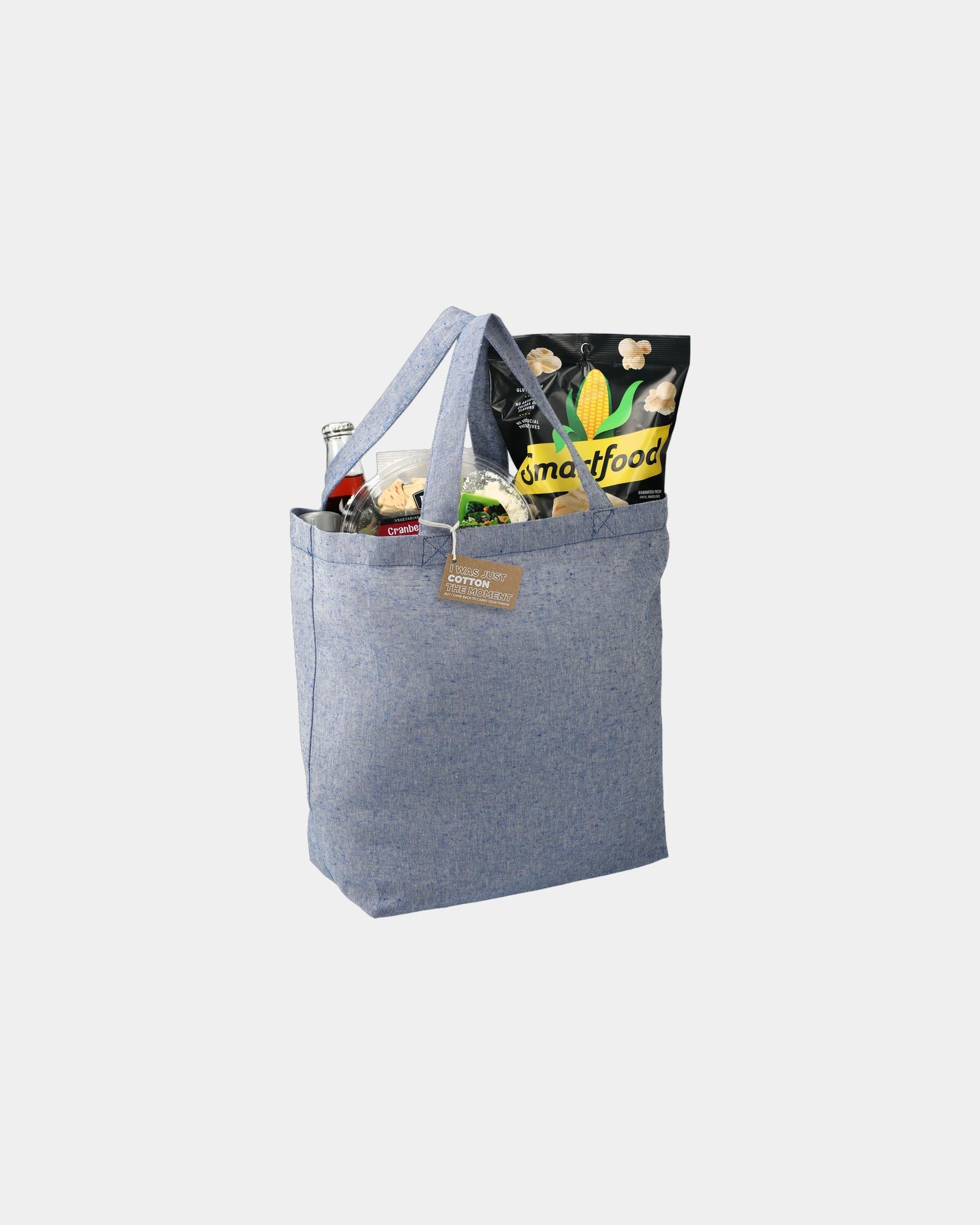 Custom recycled cotton twill grocery tote bag - 1