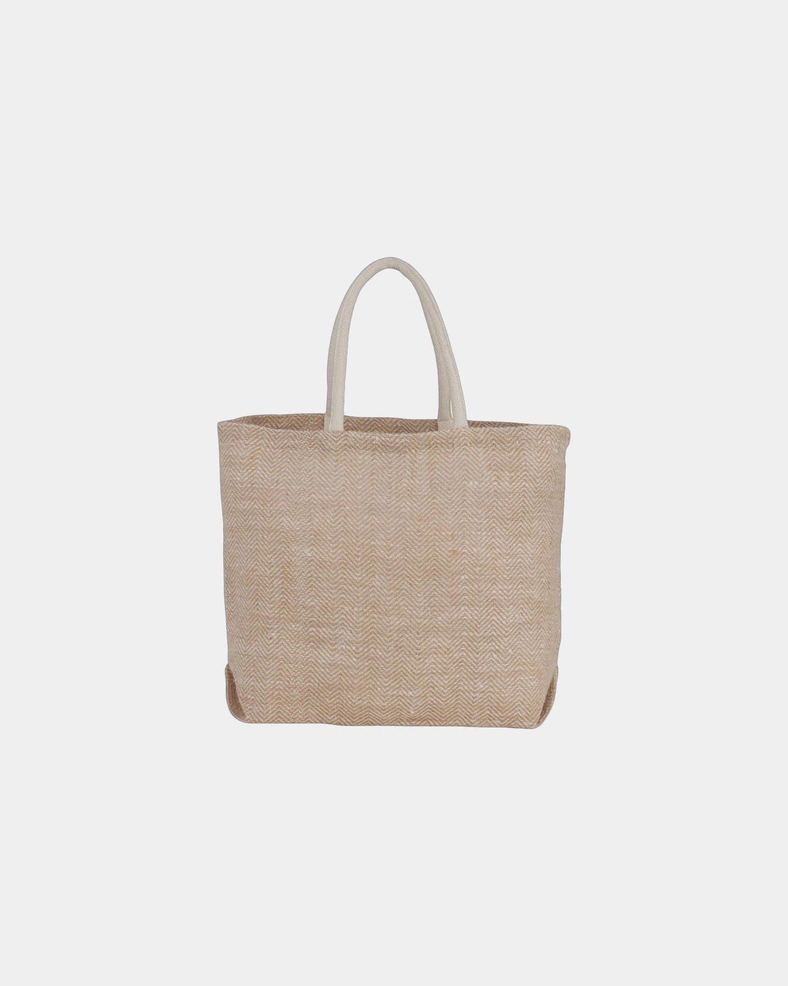 Custom jute herringbone tote bag 21 inches - 1
