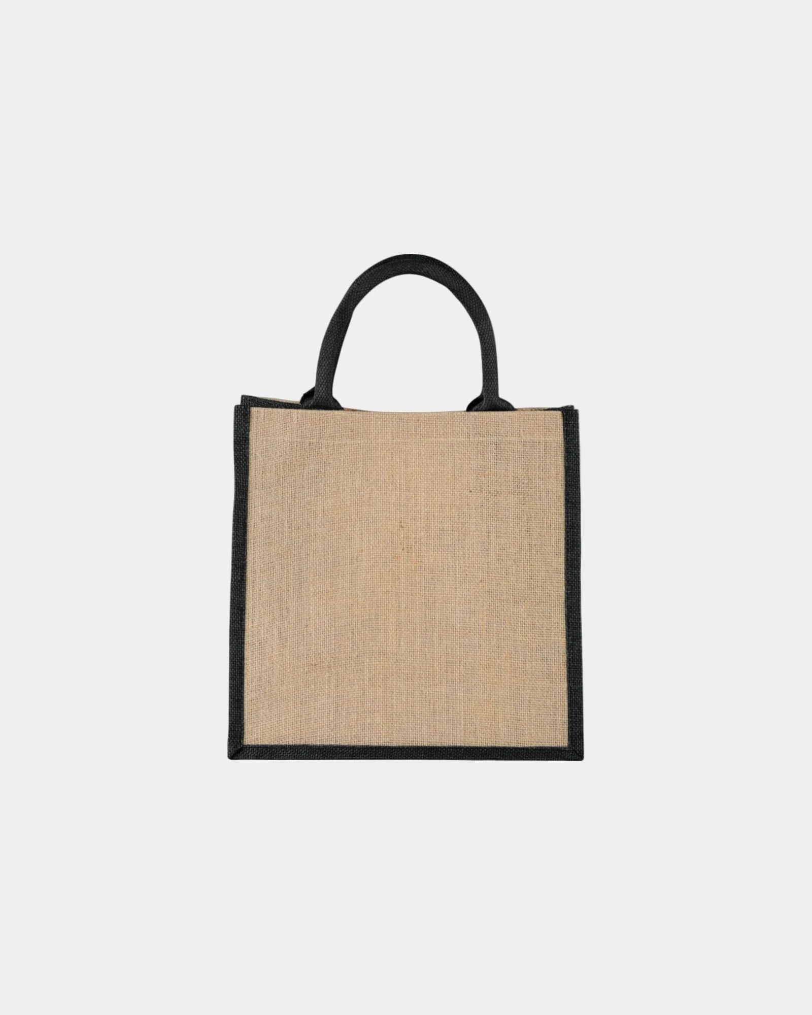 Custom jute 11.75 in gift tote bag with handles - 1