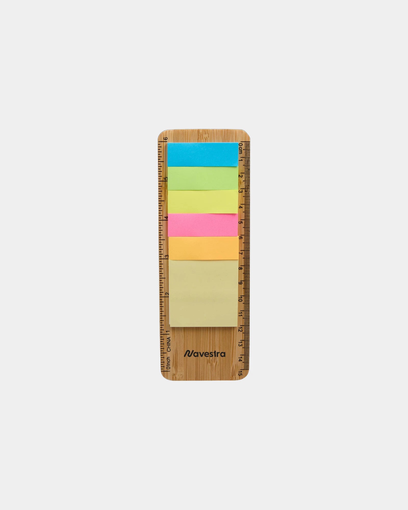 Custom FSC bamboo ruler with sticky notes set - 2