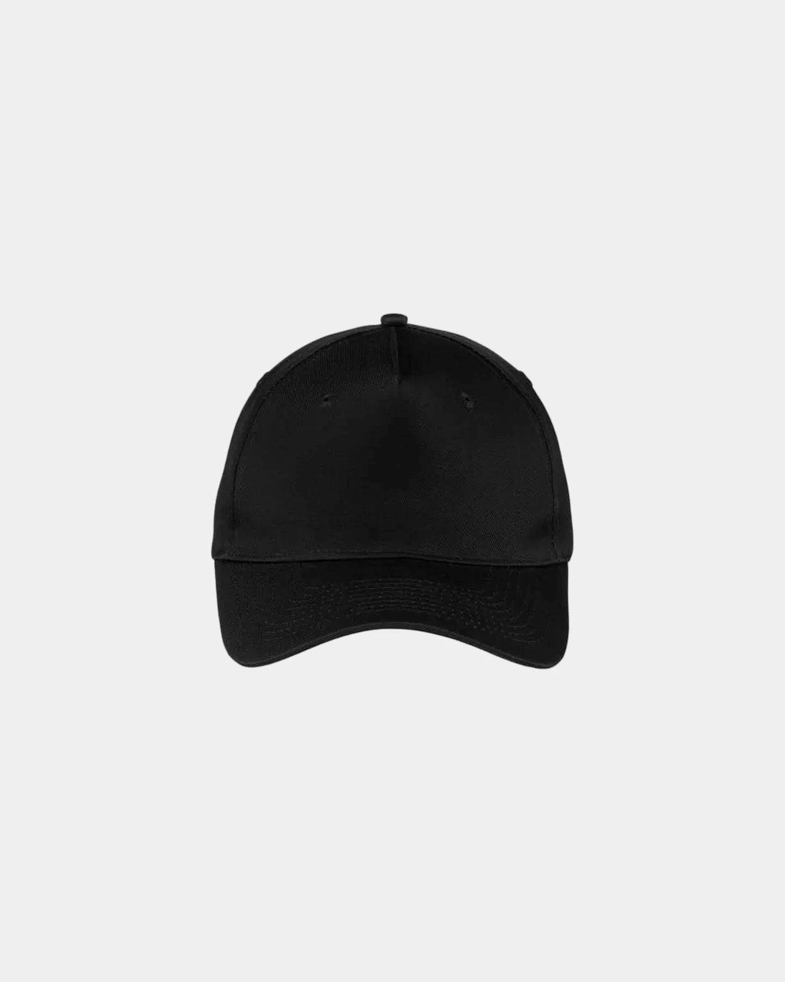 Custom structured cotton twill five-panel cap - Black