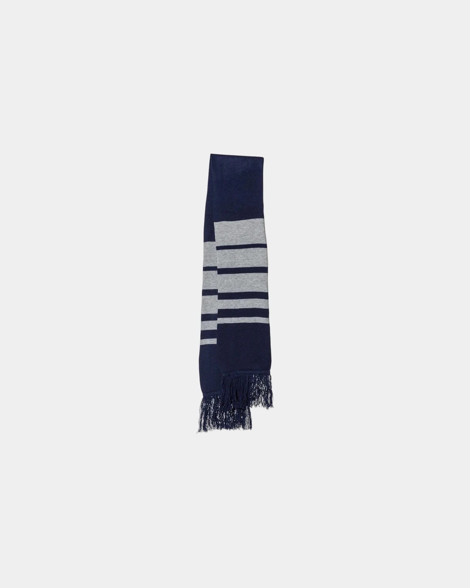 Custom acrylic soccer scarf for teams and fans - Navy/ Heather Grey