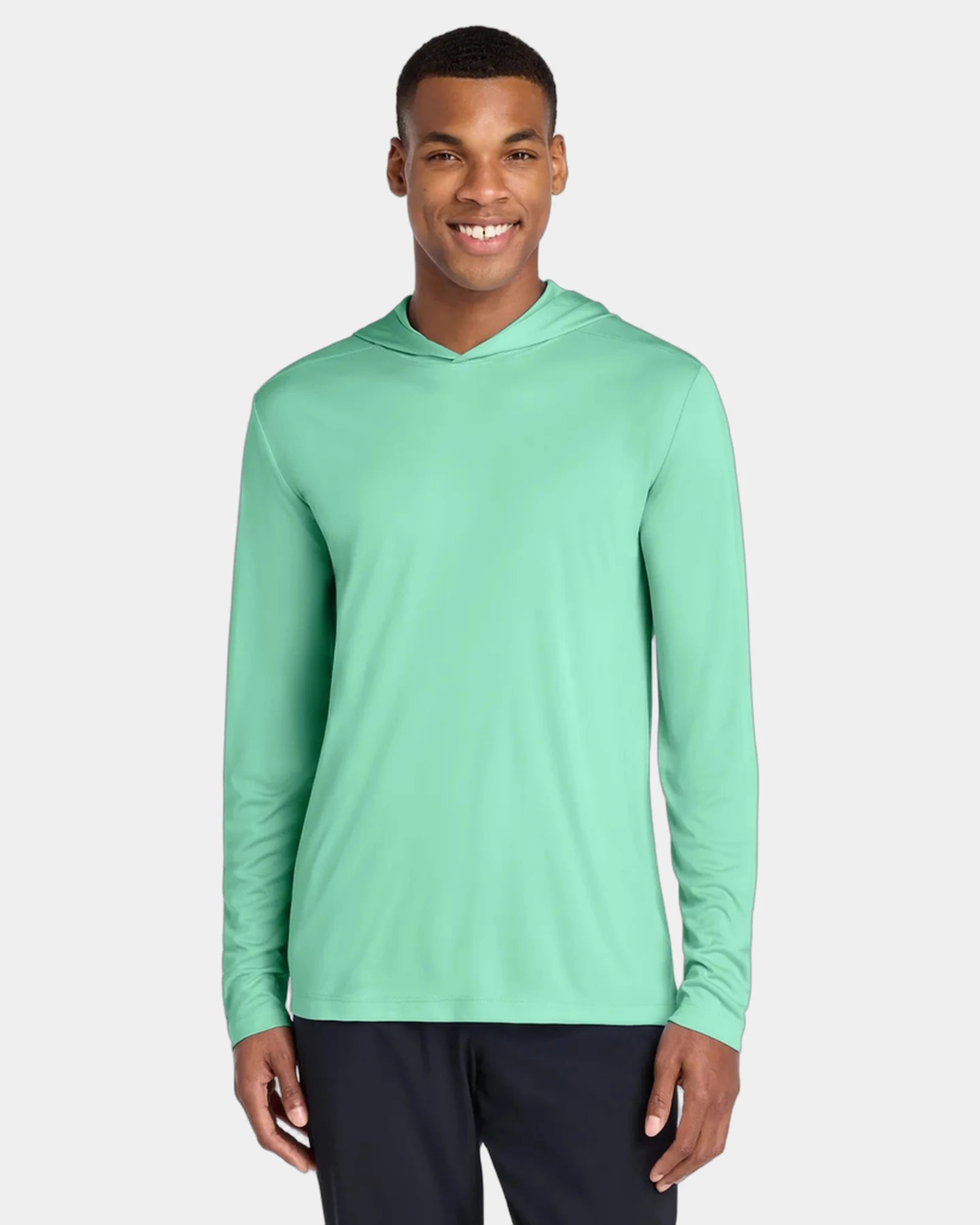 Custom UPF 50 Sport-Tek Posi-UV Pro Long Sleeve Hoodie - Bright Seafoam