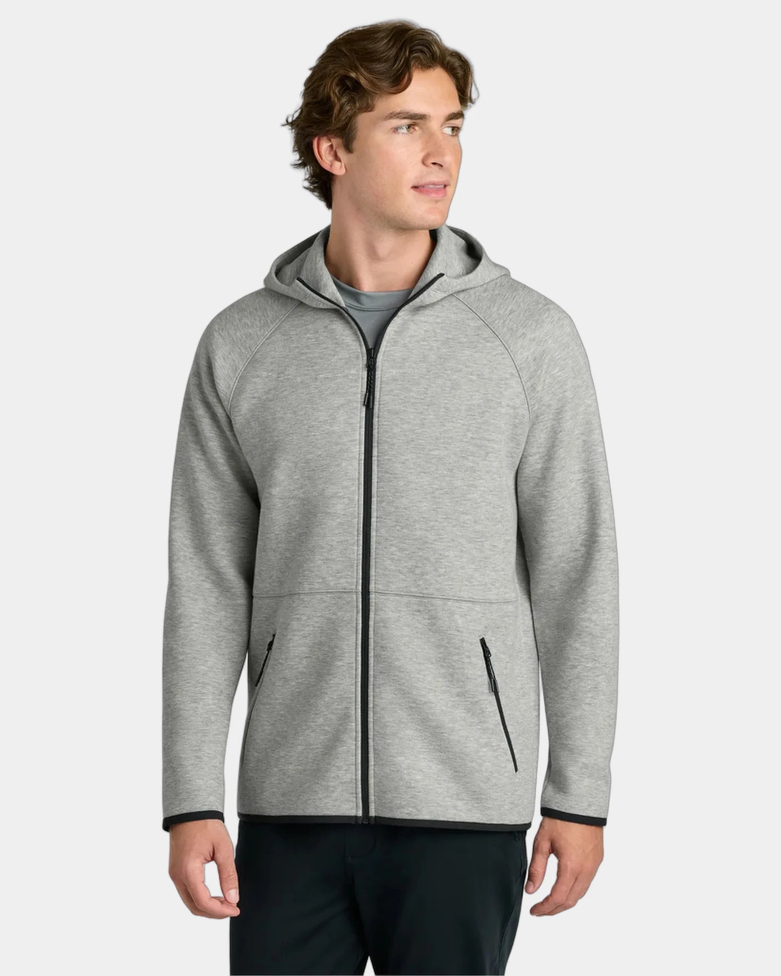 Custom full-zip hoodie Sport-Tek Phenom spacer knit - Athletic Heather