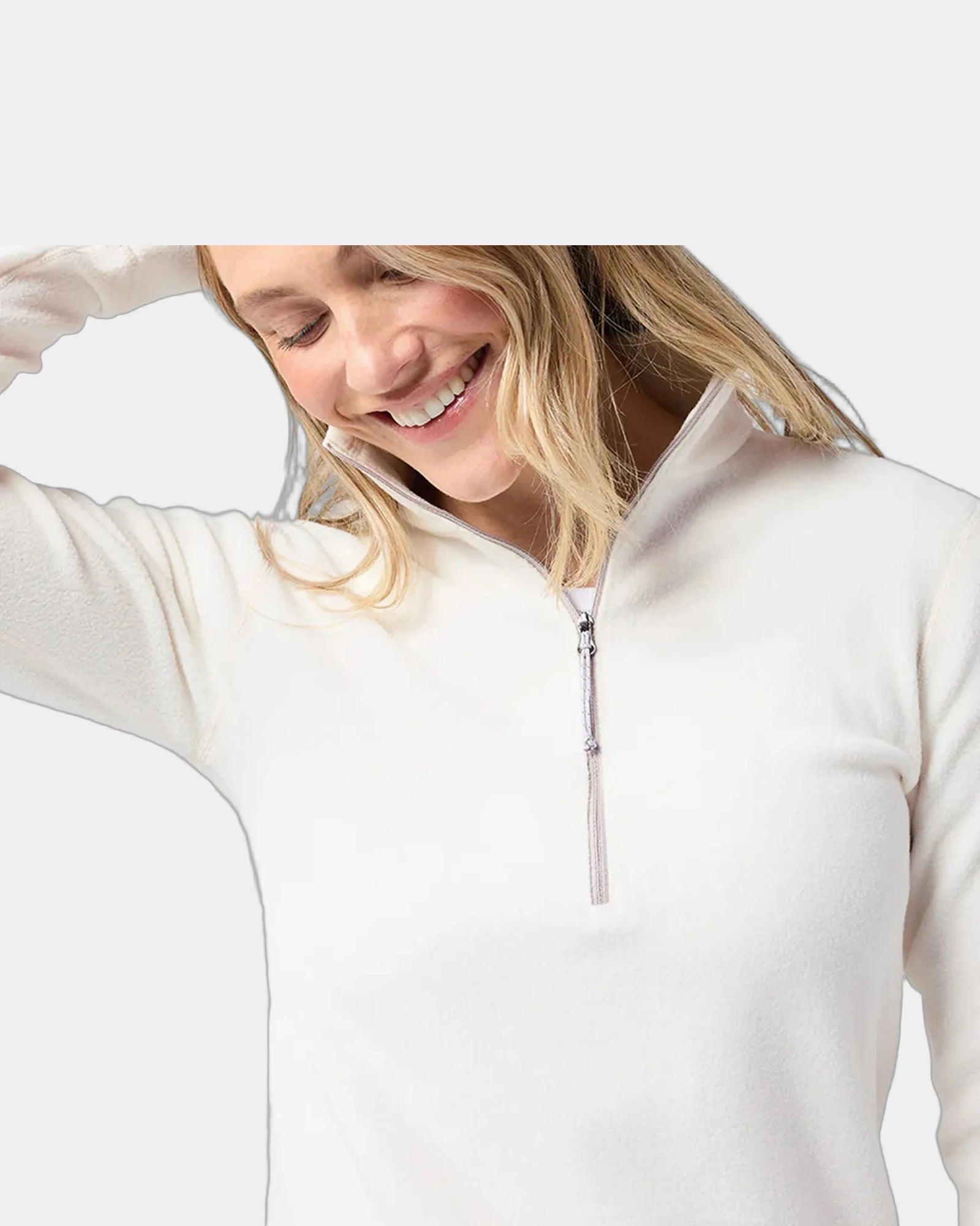 Custom recycled fleece half zip pullover for women - 1