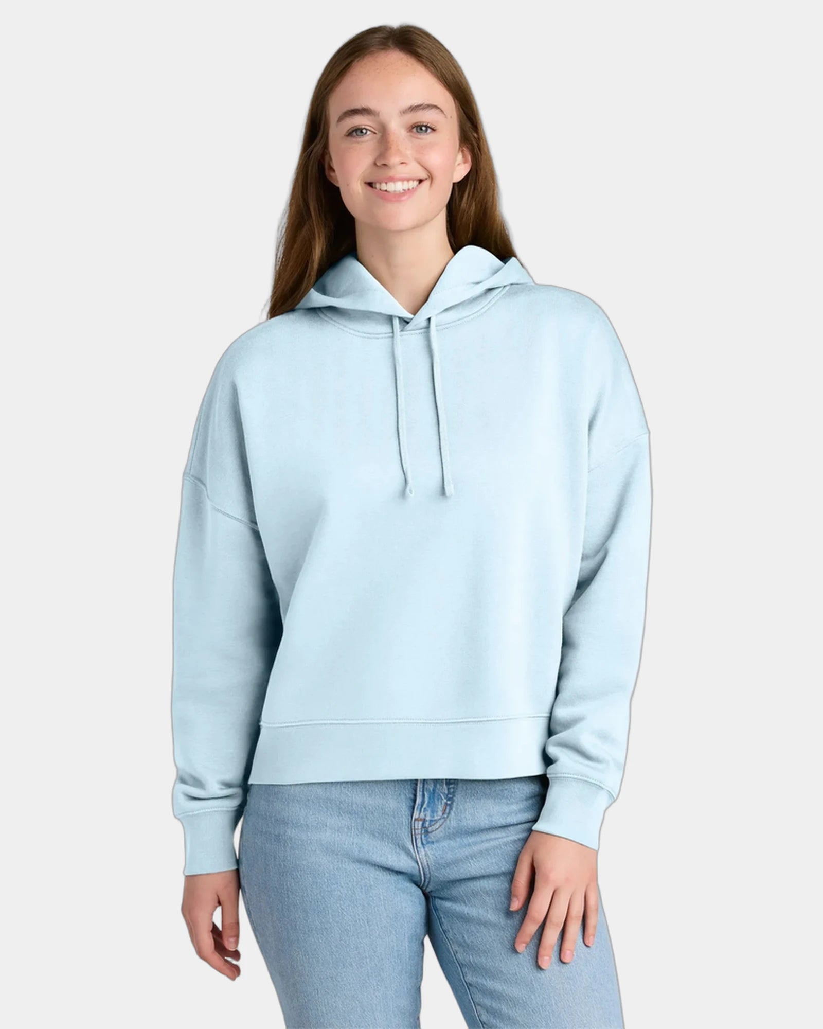 Custom organic cotton Stanley/Stella Nora hoodie - Blue Ice