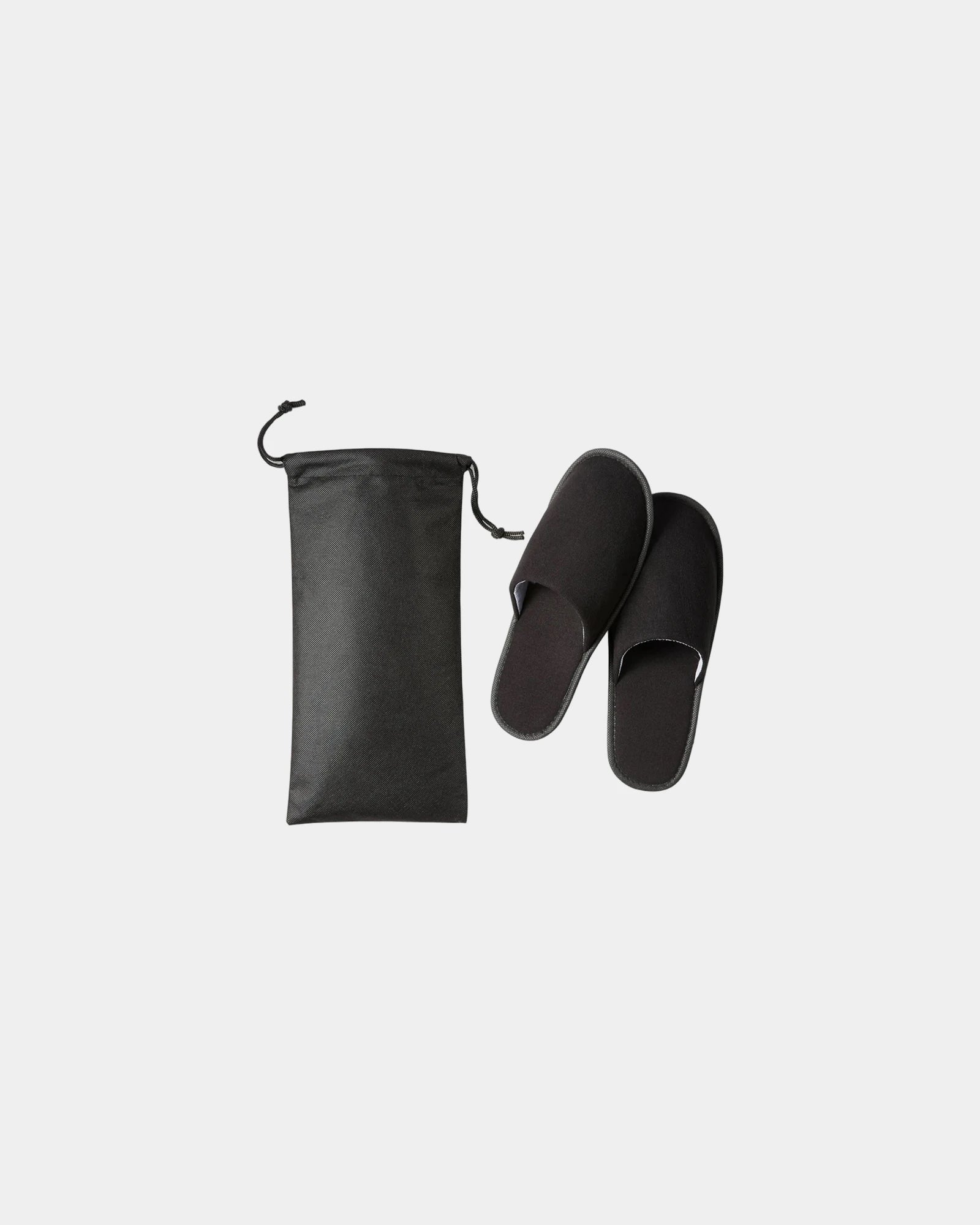 Custom travel slippers in polyester drawstring pouch - 1