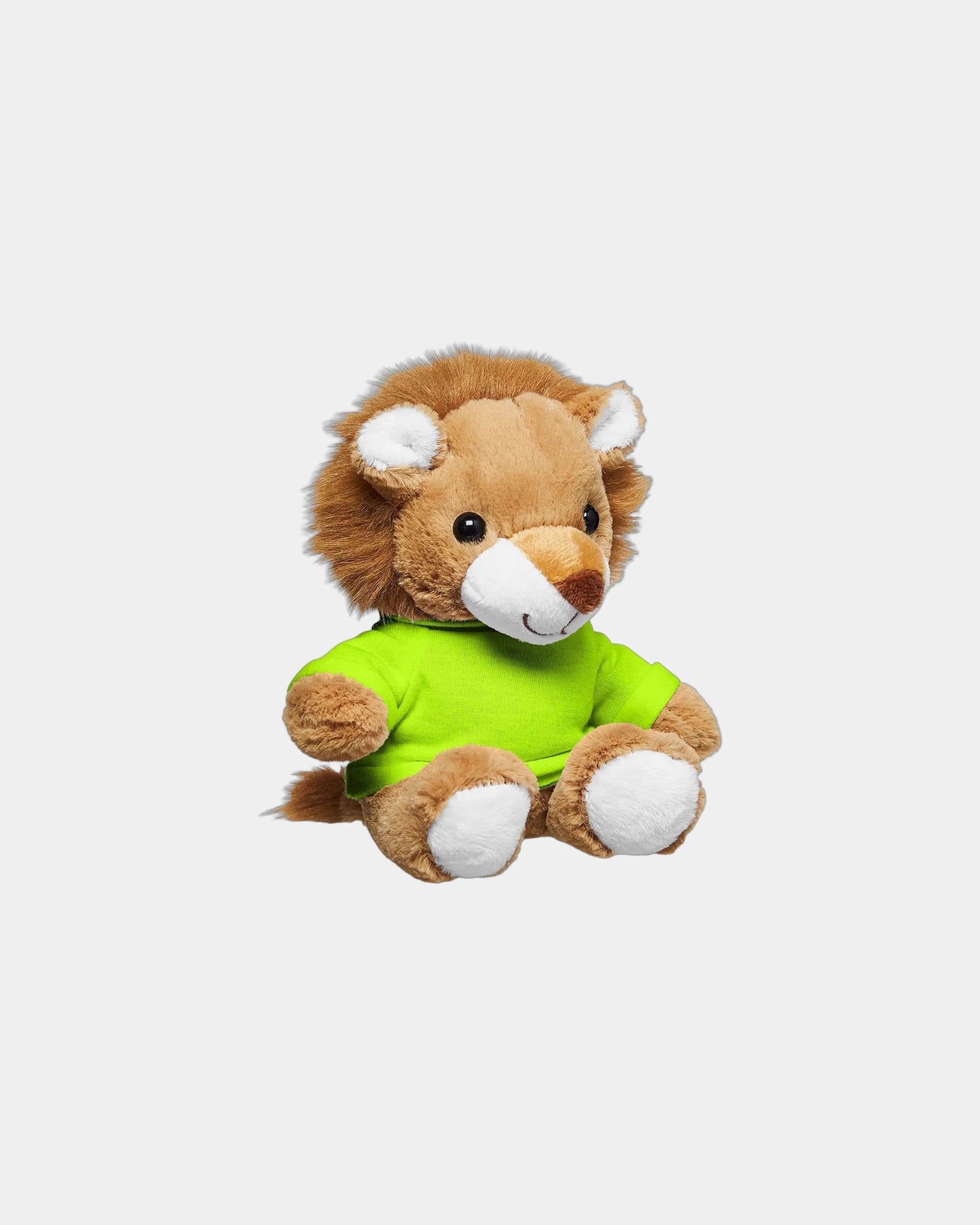Custom plush lion with t-shirt 7" stuffed animal - Lime Green
