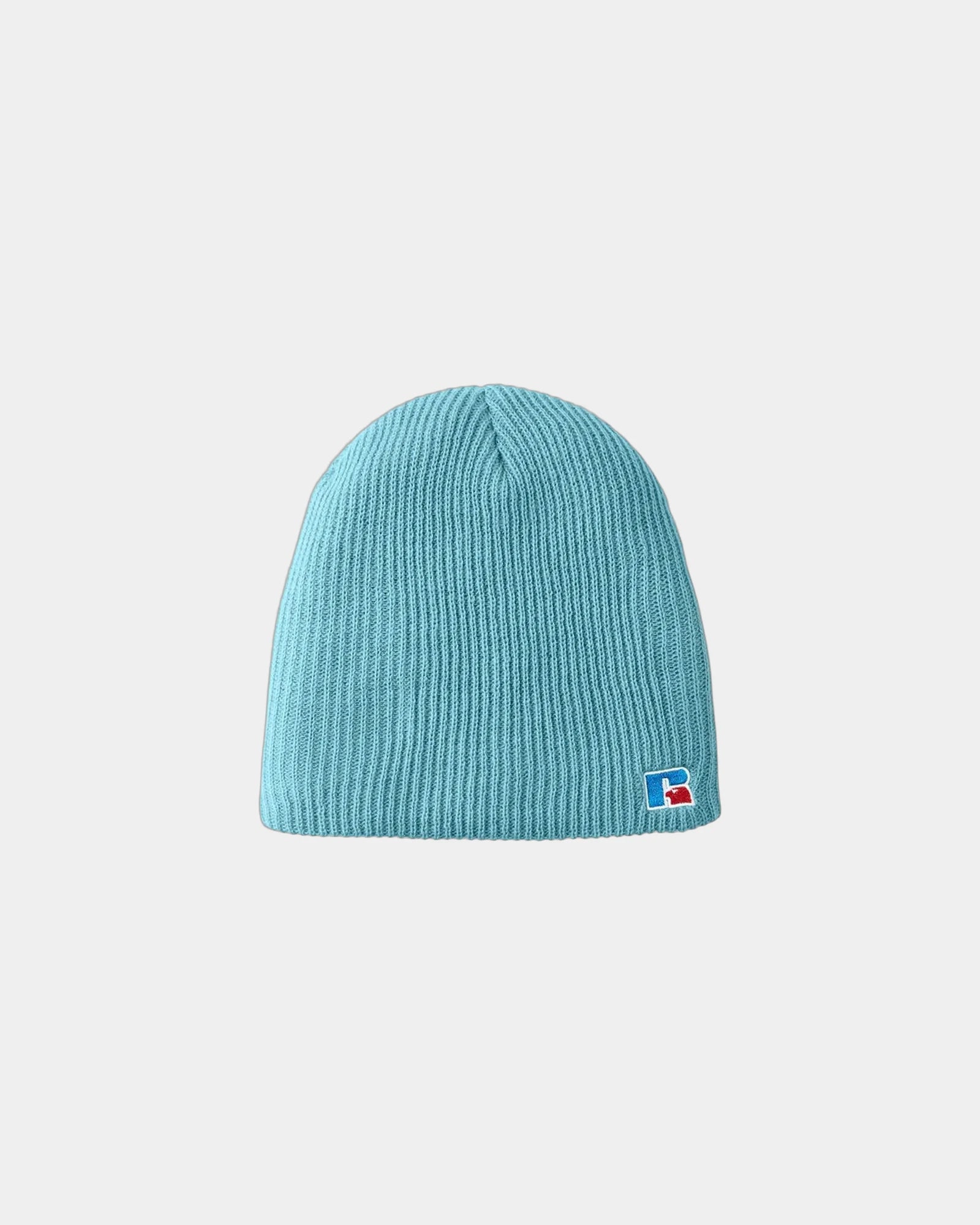 Custom acrylic knit beanie Russell Athletic Core R Patch - Blue