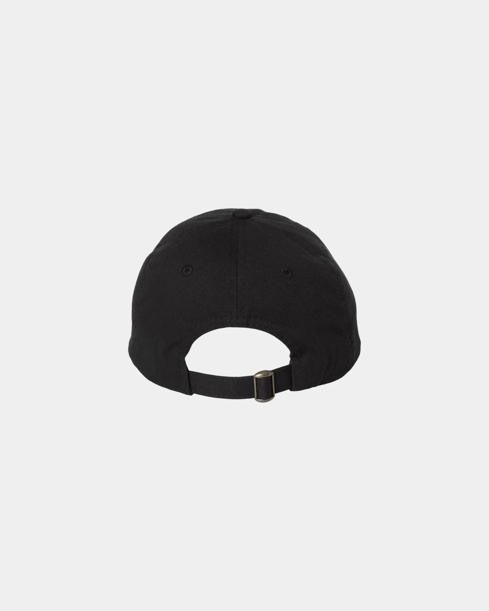 Custom cotton twill six-panel dad hat with buckle - Black