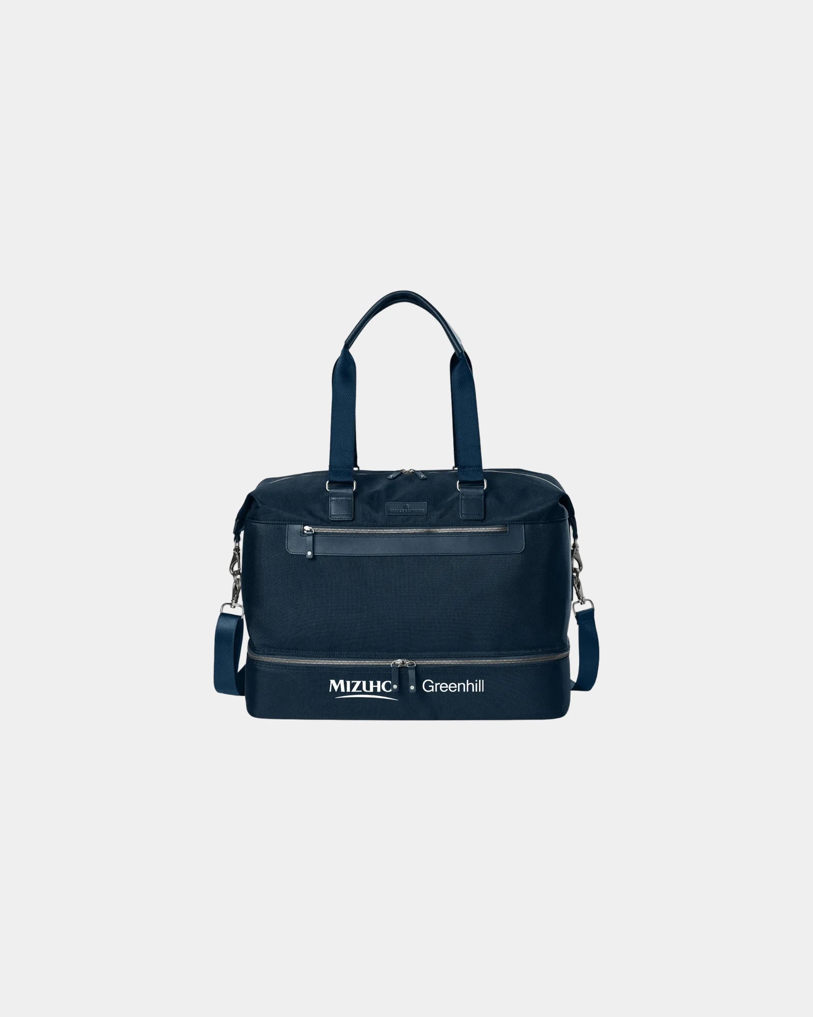 Branded leather-trim weekender duffel bag 19.25" - Navy Blazer