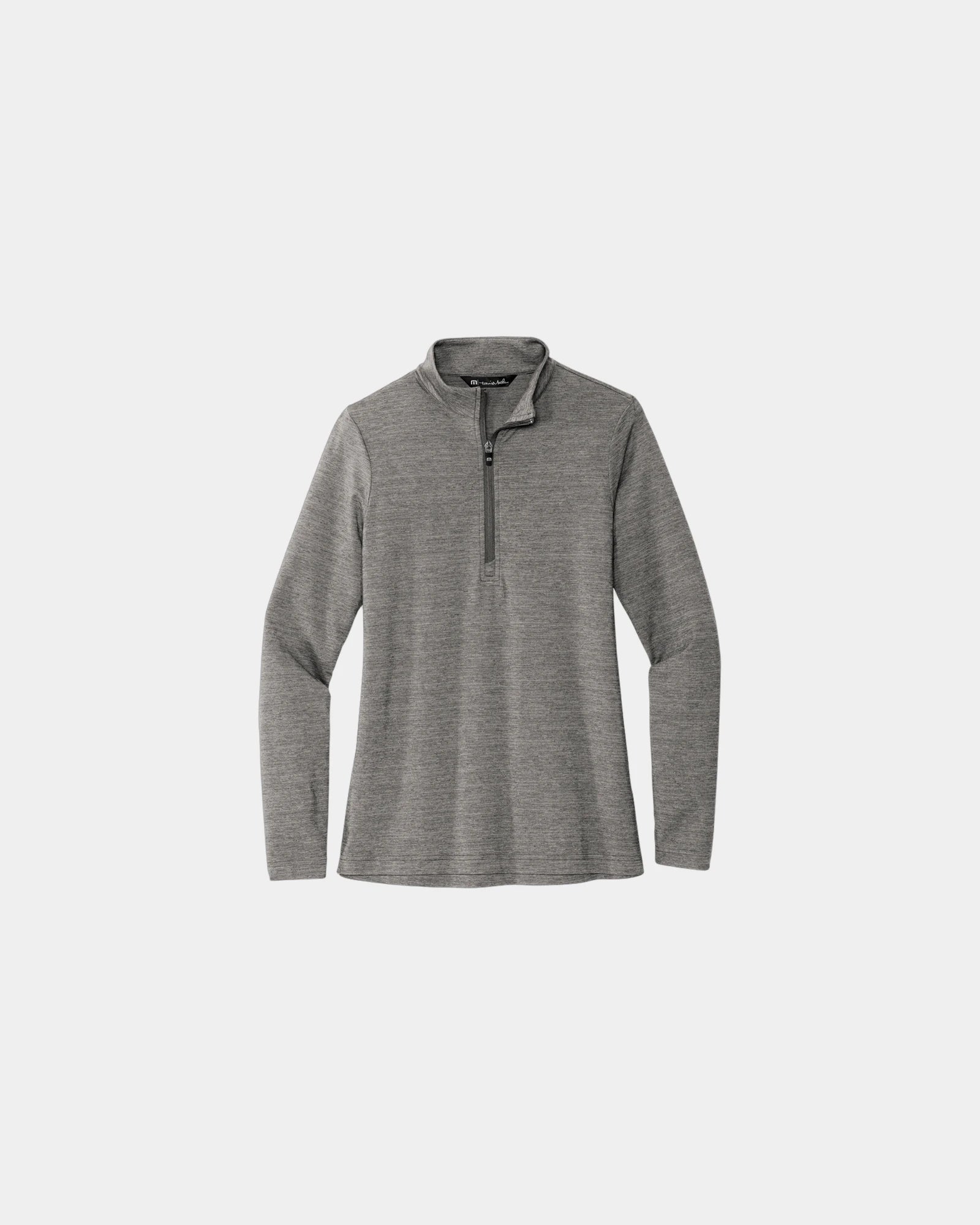 Custom women's 1/4-zip pullover with embroidered logo - Gray Heather