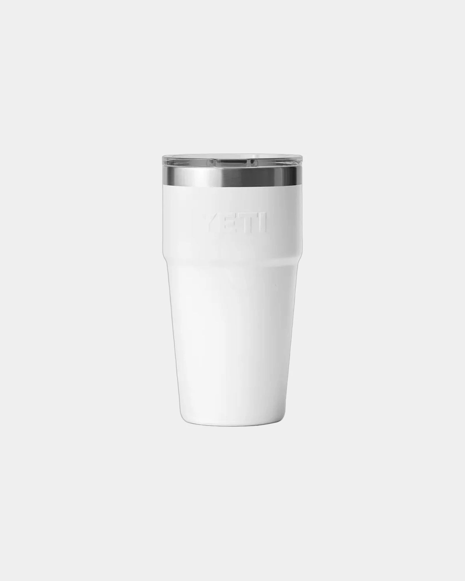 Custom insulated stainless steel YETI Rambler 20 oz cup - White