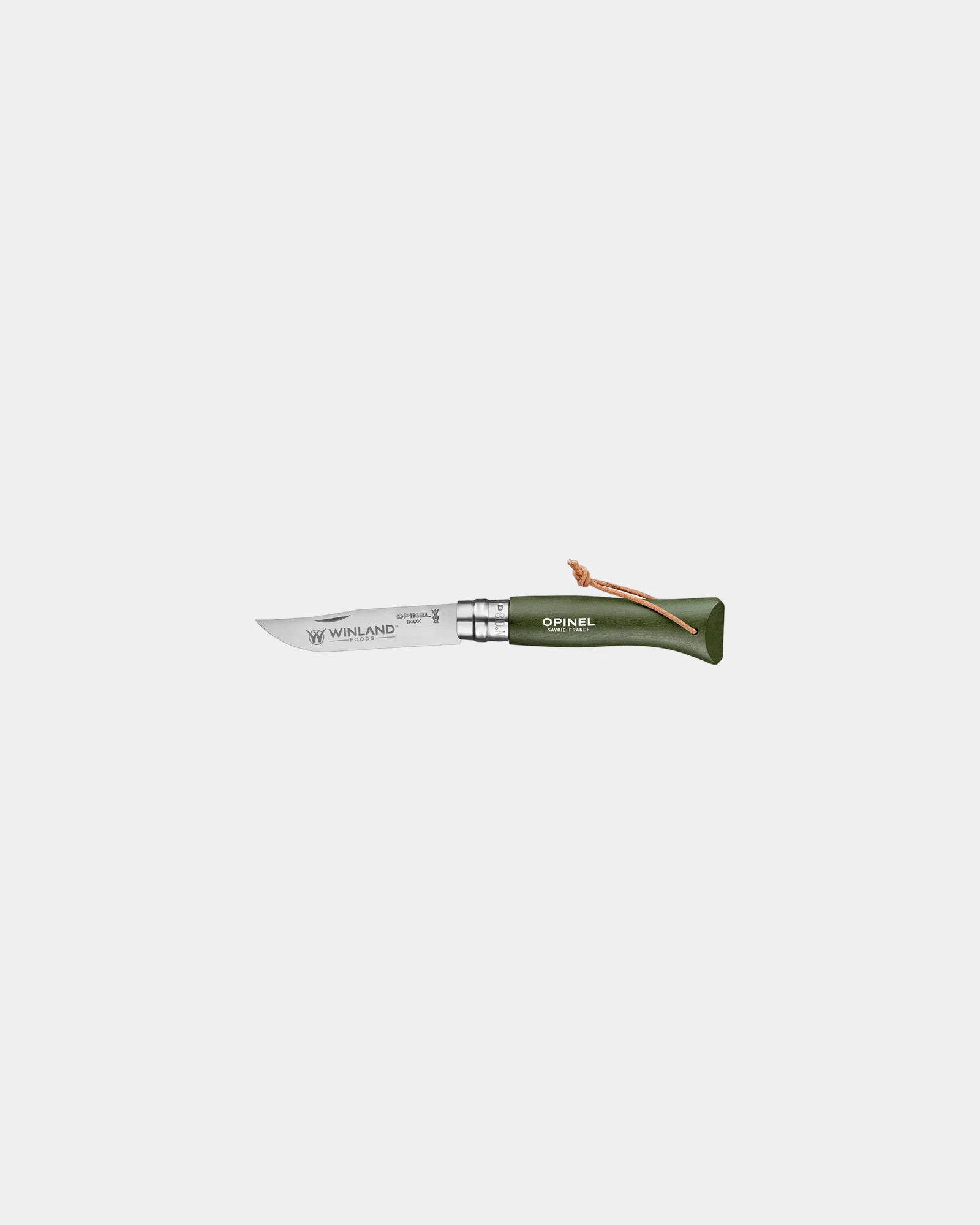 Custom wooden handle Opinel No.08 folding knife - Khaki Green