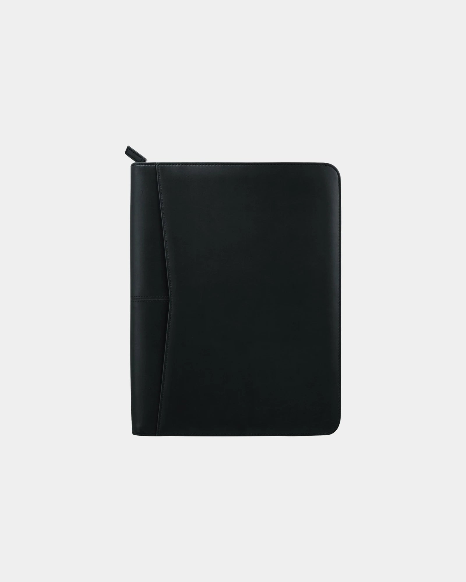 Custom recycled zippered padfolio with writing pad - Black (Bk)