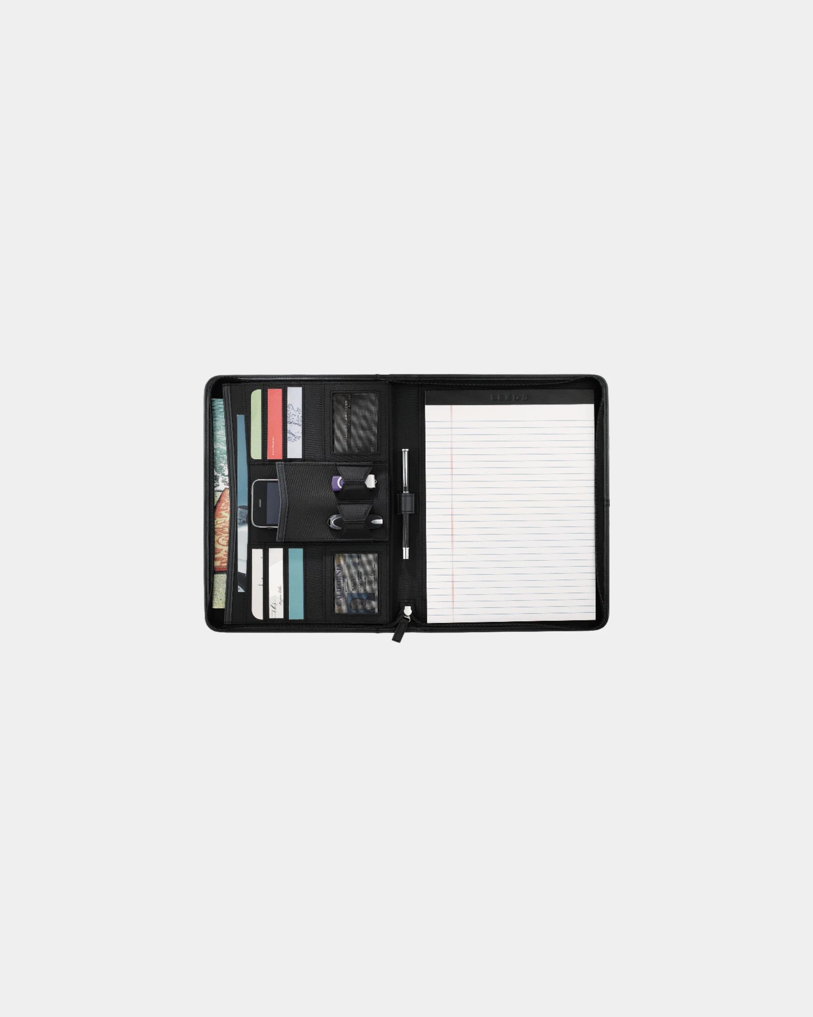 Custom recycled zippered padfolio with writing pad - 1