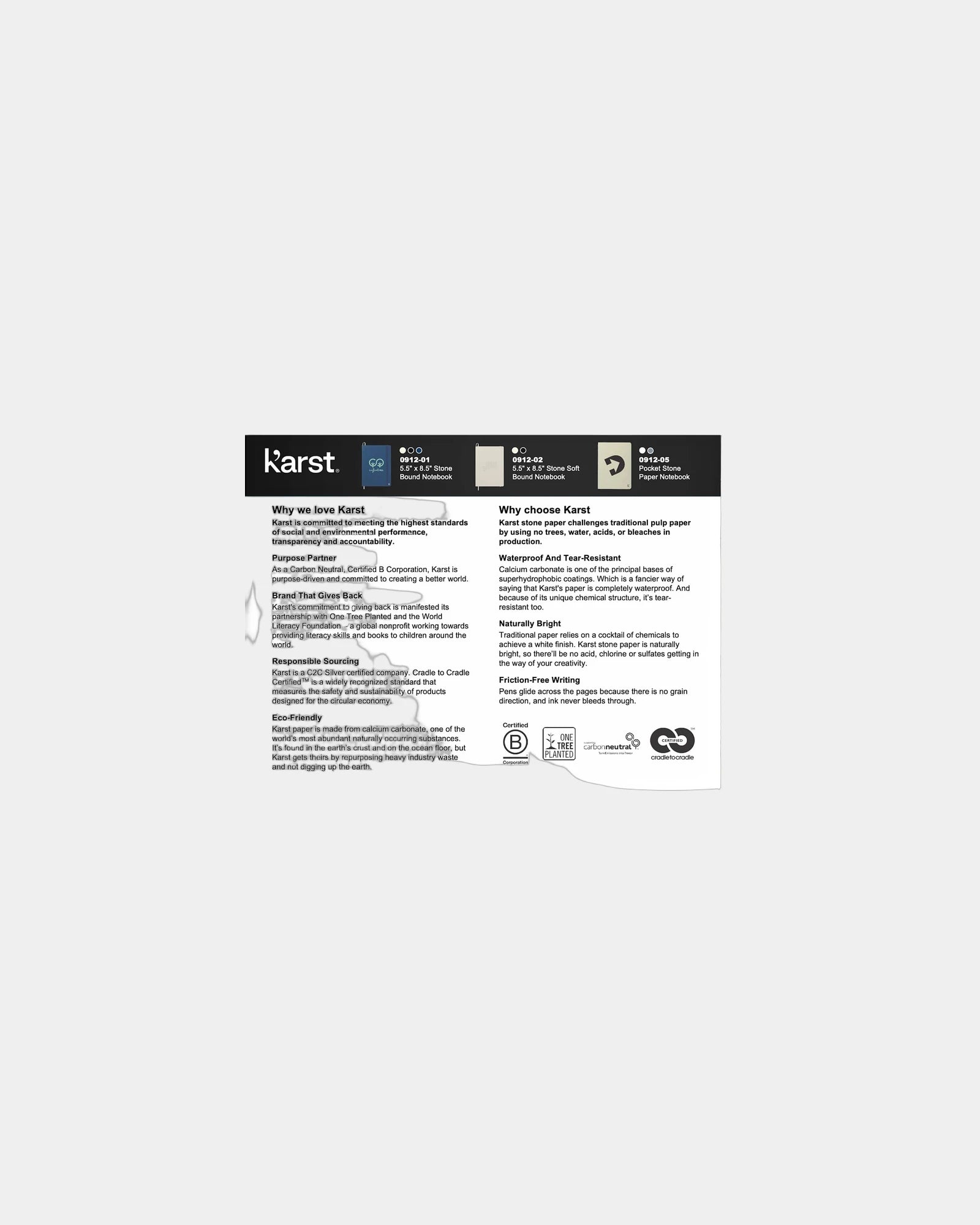 Custom waterproof stone paper Karst 5.5" x 8.5" notebook - 15