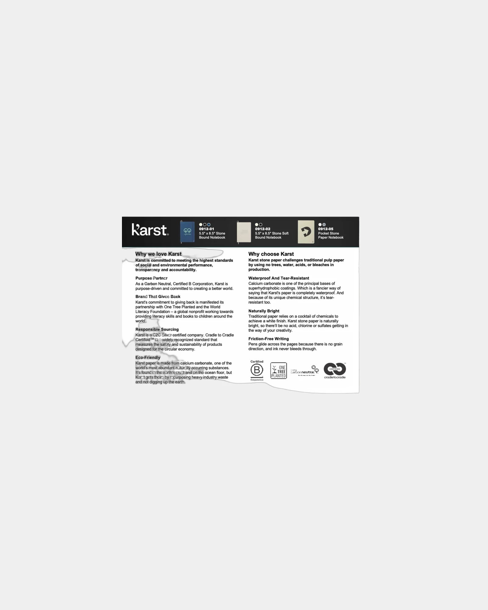 Custom waterproof stone paper Karst 5.5" x 8.5" notebook - 16