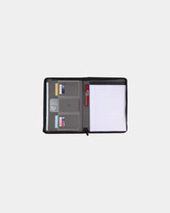 Custom recycled quilted RPET zippered padfolio - Gray (Gy)