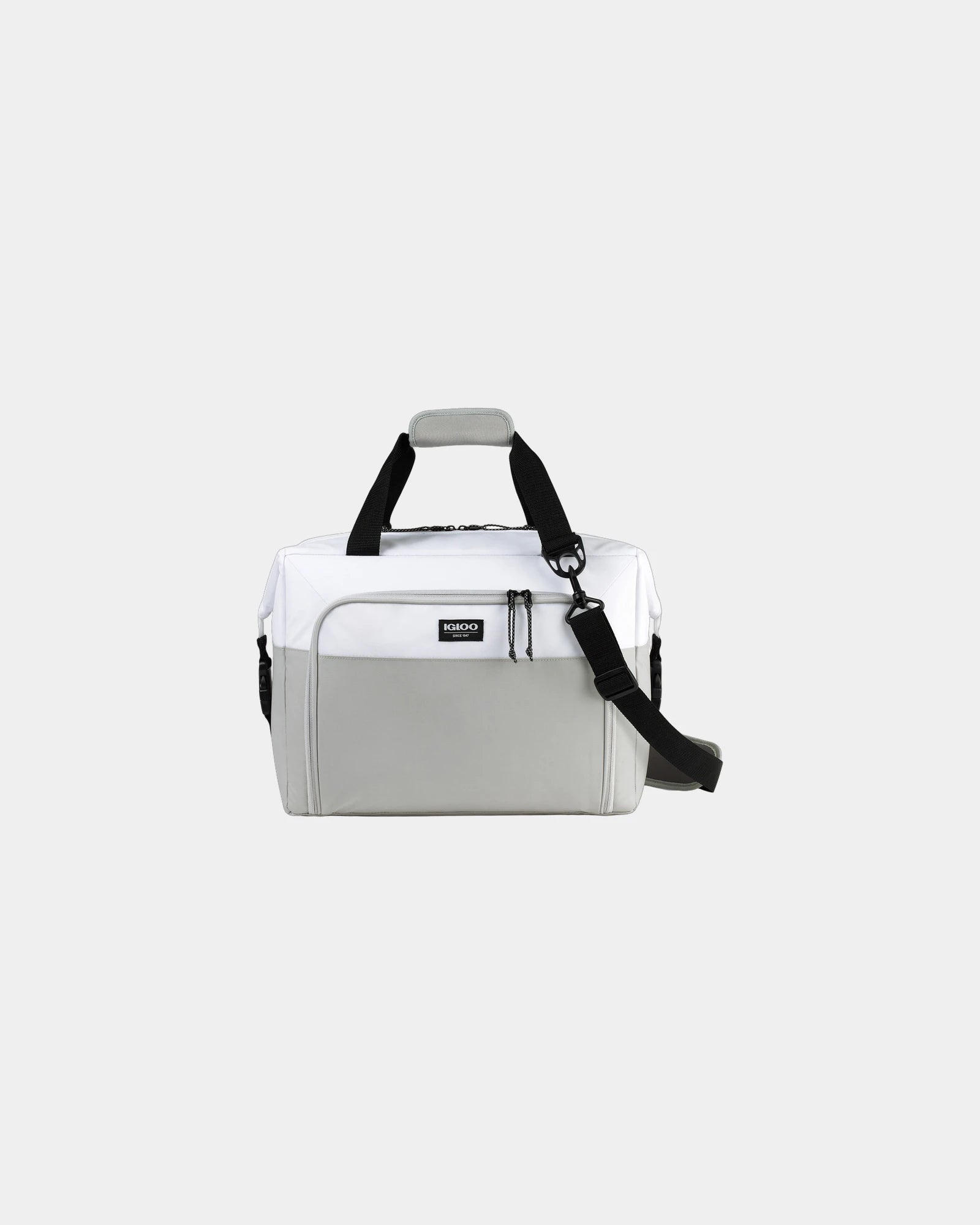 Custom 36-can insulated cooler bag with shoulder strap - White-Grey