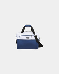 Custom 36-can insulated cooler bag with shoulder strap - Navy-White