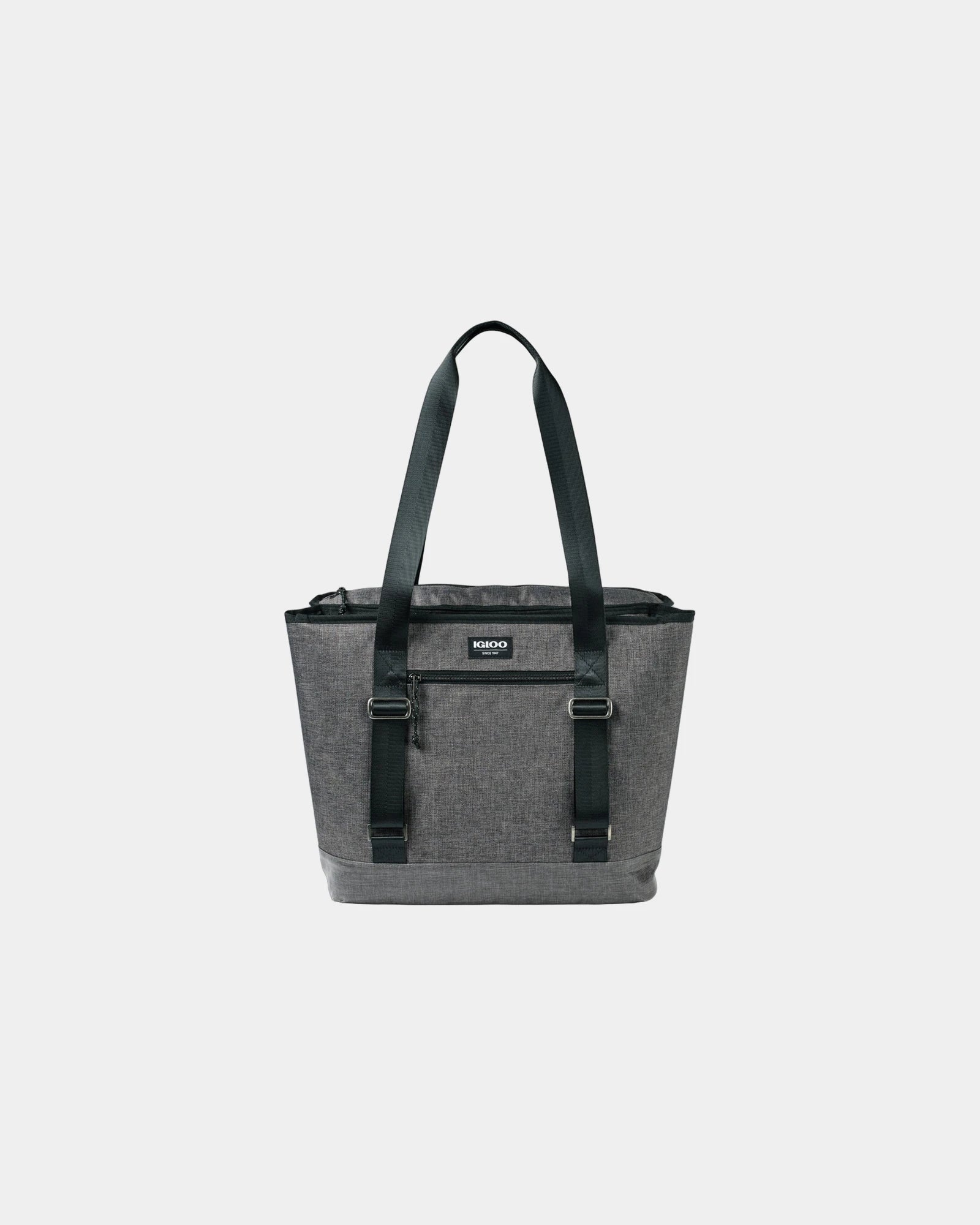 Custom 20-can dual compartment tote cooler bag - Heather Gray