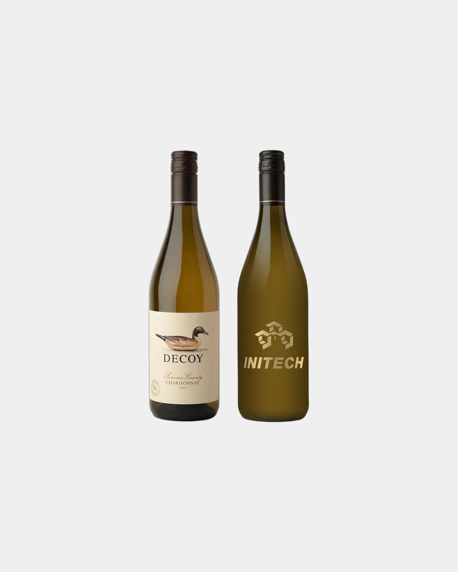 Custom etched 750ml Chardonnay wine bottle gift - Brown