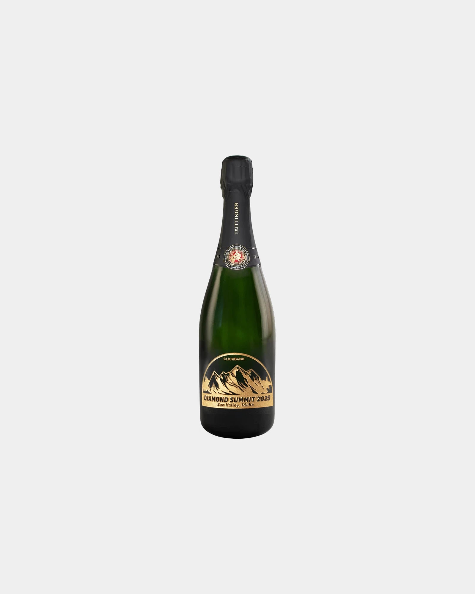Custom etched Taittinger champagne bottle 750ml - Black