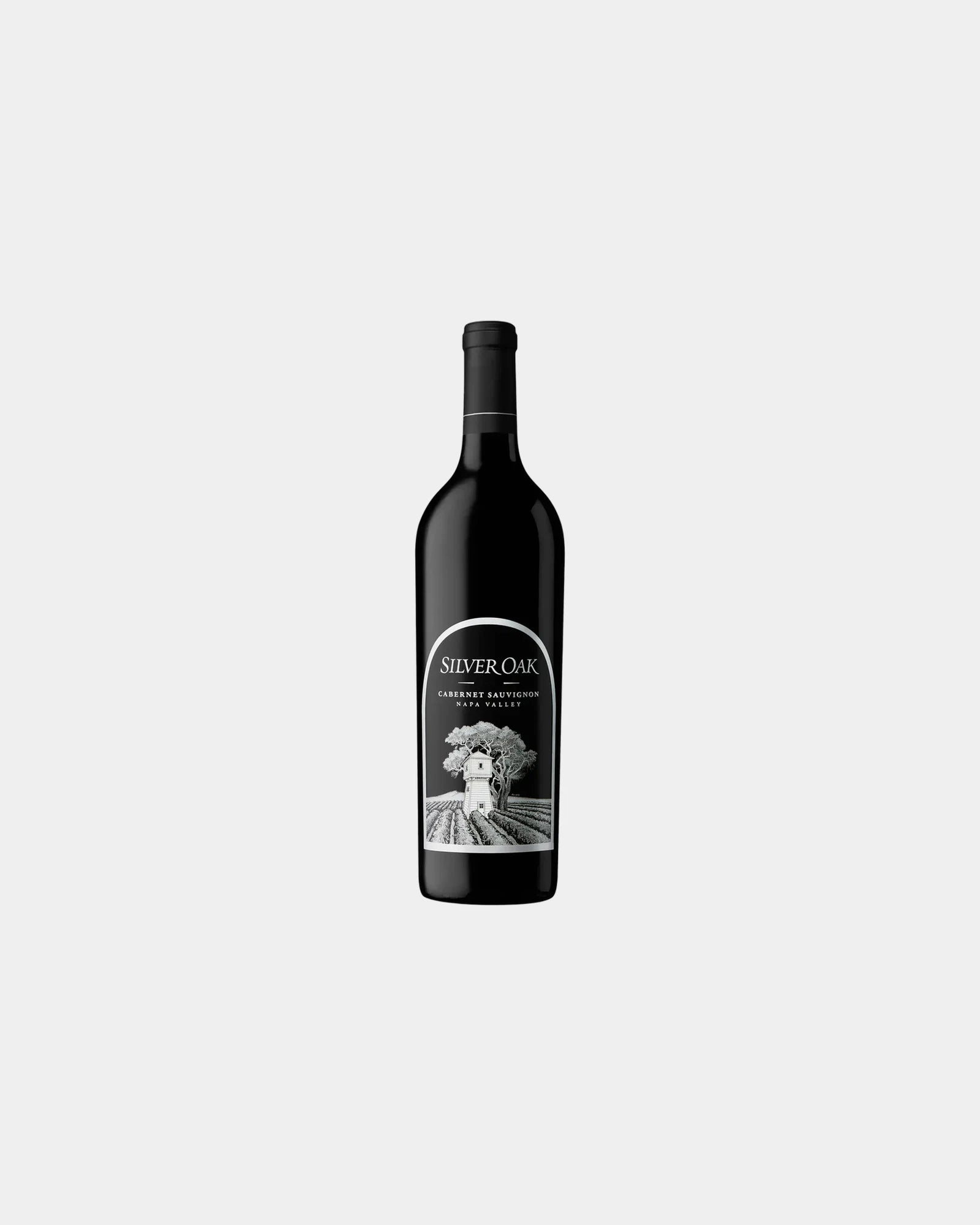 Custom etched Napa Valley cabernet wine bottle 750ml - Black