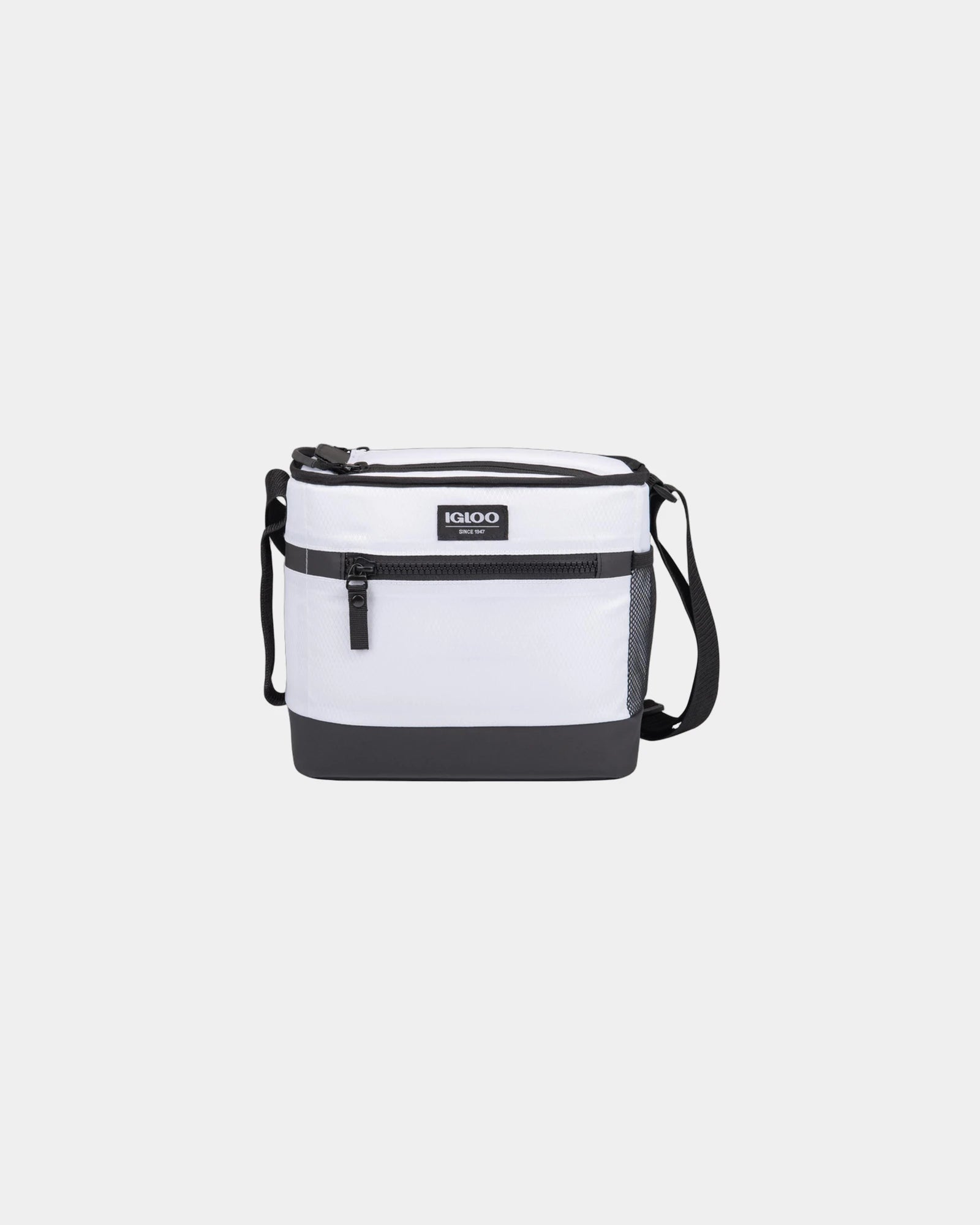 Custom 12-can cooler bag with front zip pocket - White