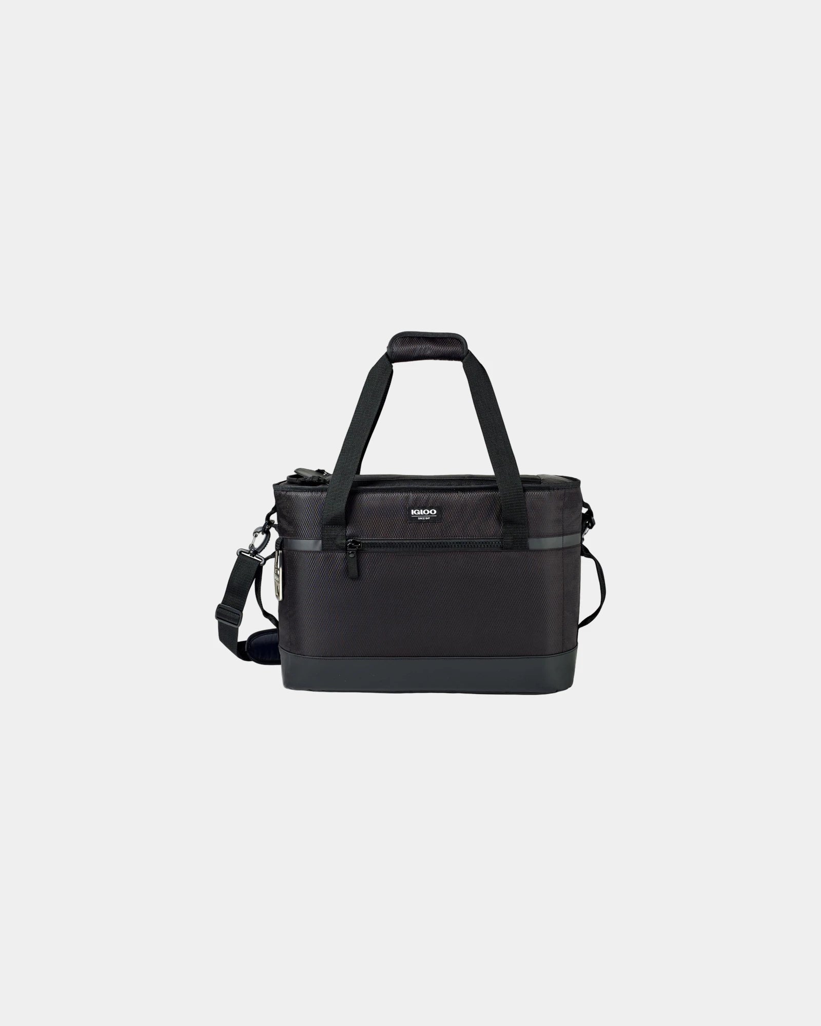 Custom 42-can polyester cooler bag with shoulder strap - Black