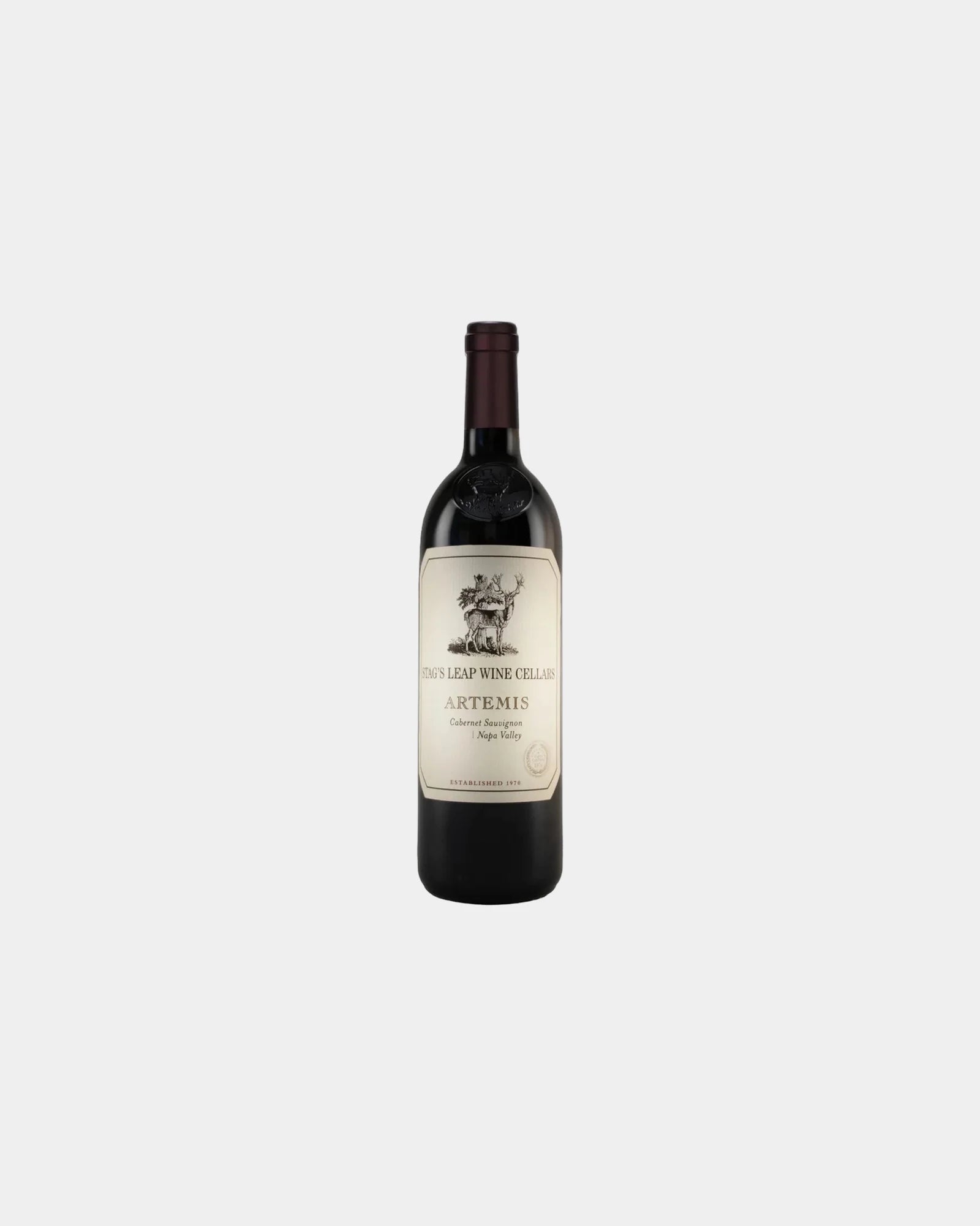 Custom etched Cabernet red wine bottle 750ml - Black