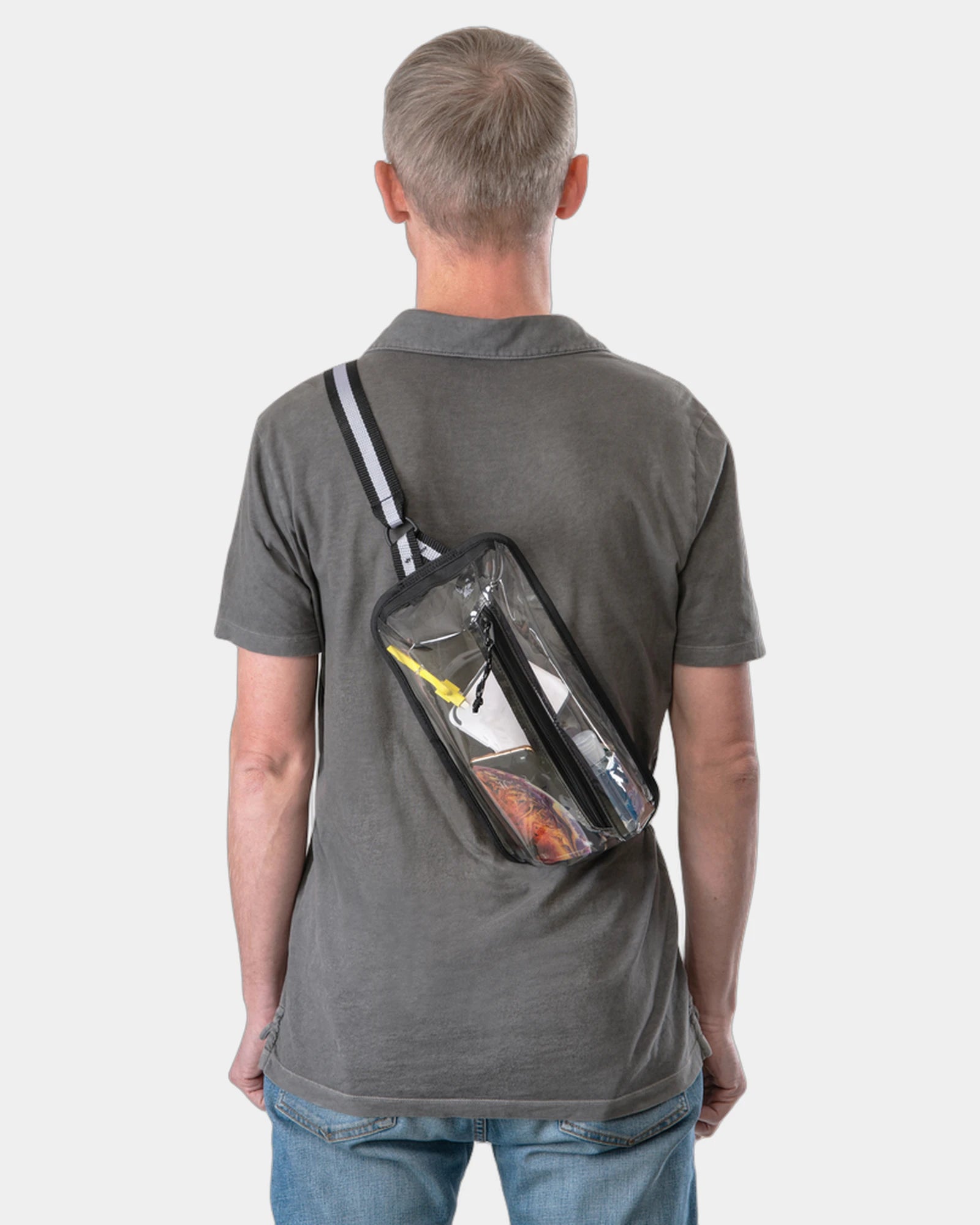 Custom clear TPU mini sling bag with front panel print - 1