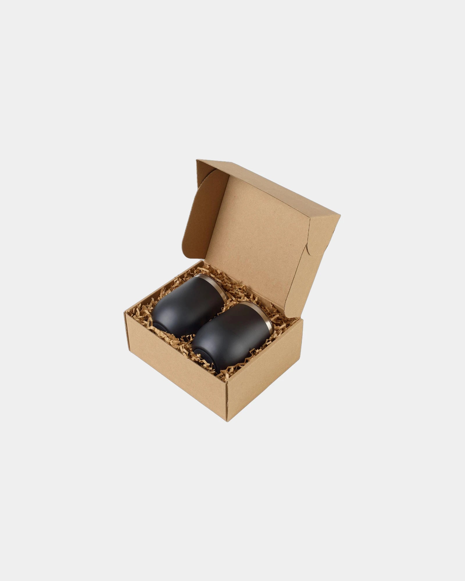 Custom insulated stainless steel wine cup gift set - Matte Black
