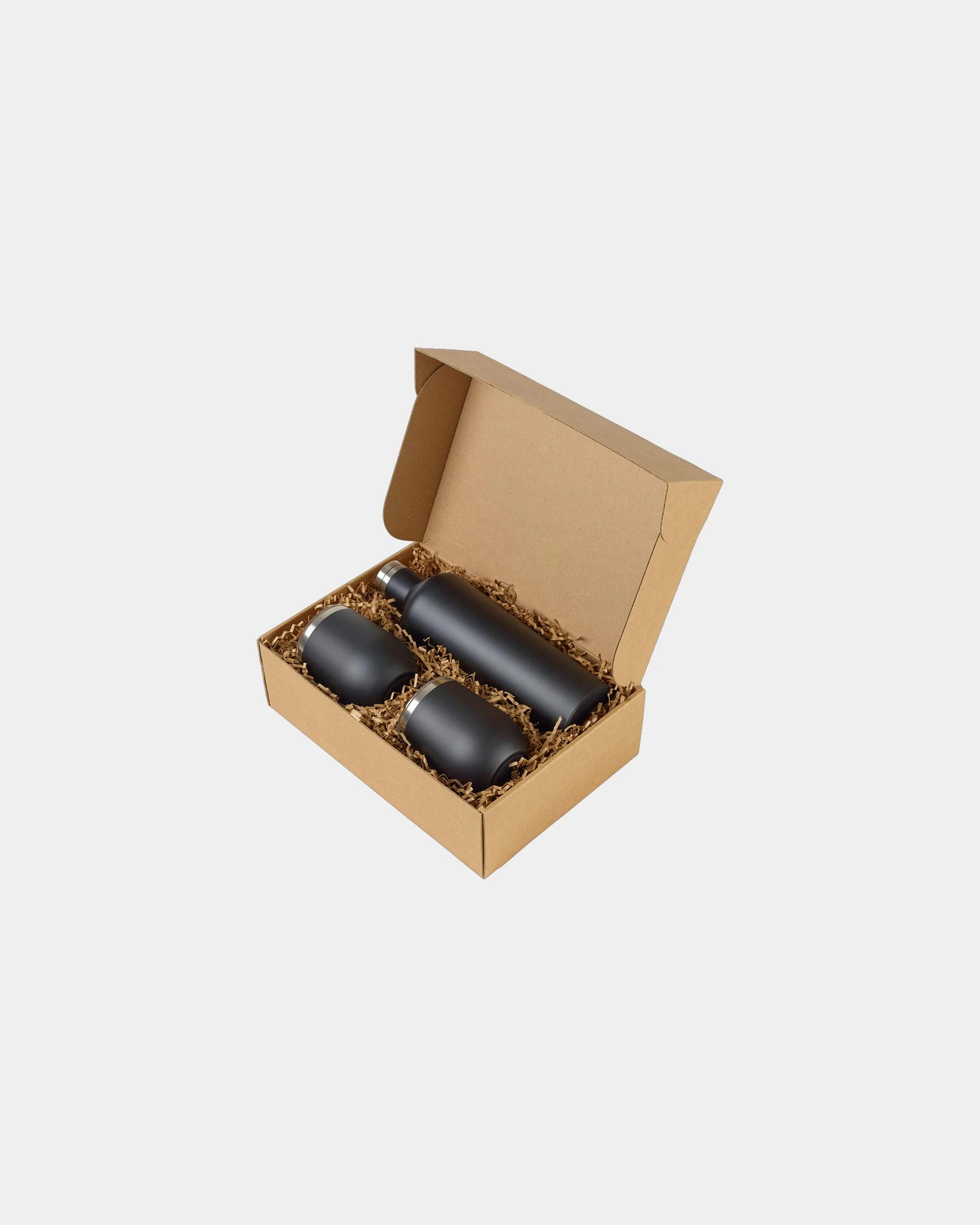 Custom stainless steel Corkcicle canteen gift set - Matte Black