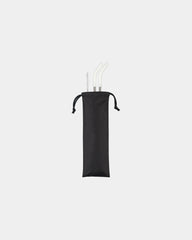 Custom stainless steel straw set with travel pouch - White